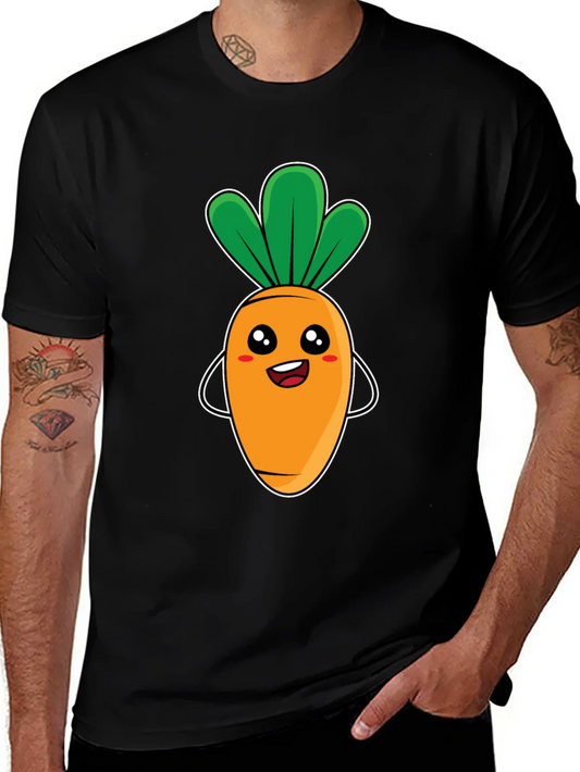 Rebbecca Cute Carrot Graphic Tee - Black Unisex T-Shirt