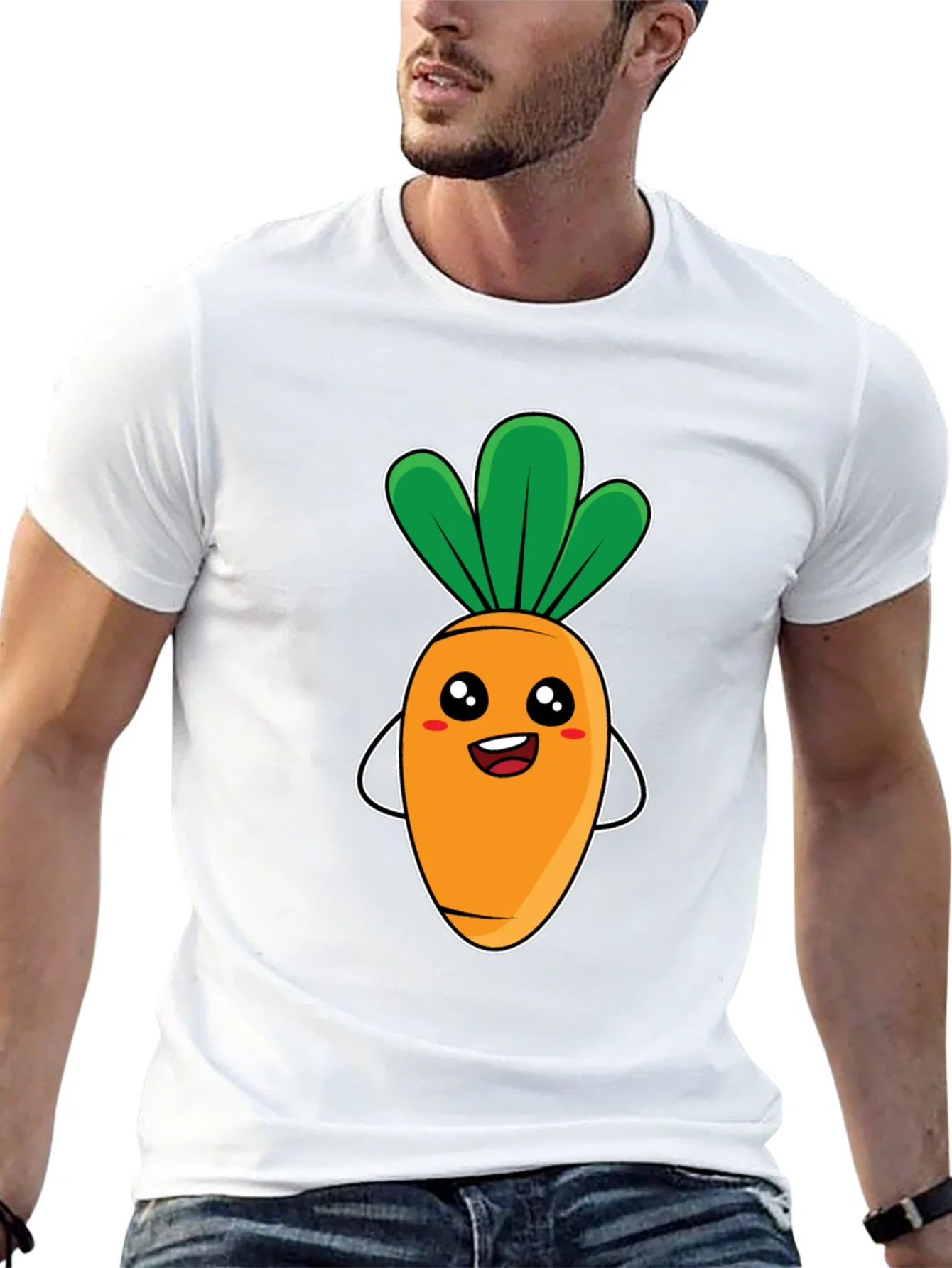Rebbecca Cute Carrot Graphic Tee - Black Unisex T-Shirt