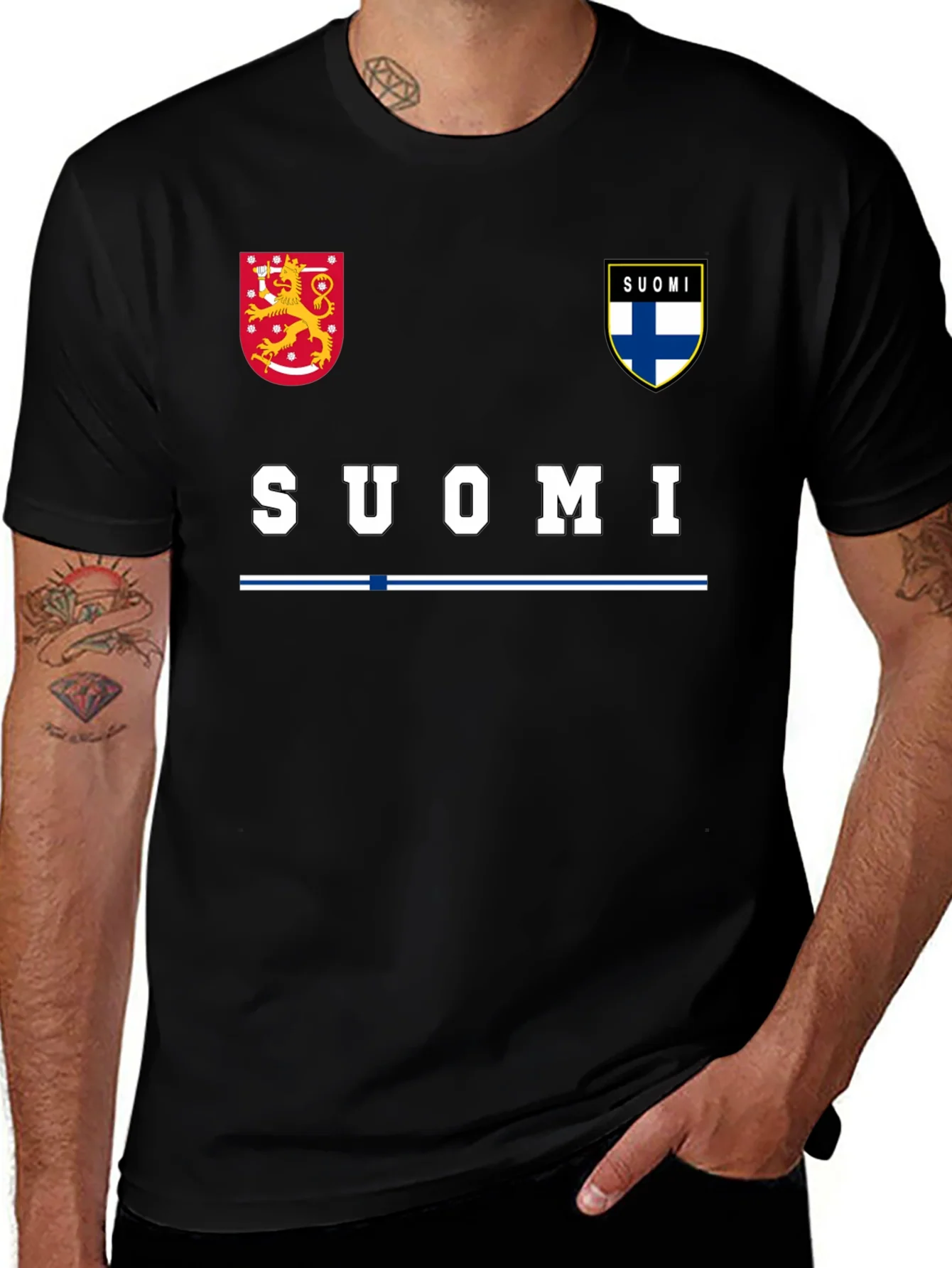 Camiseta Negra Suomi Finlandesa