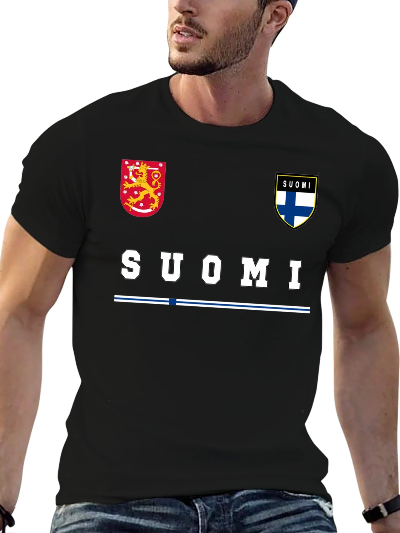 Camiseta Negra Suomi Finlandesa