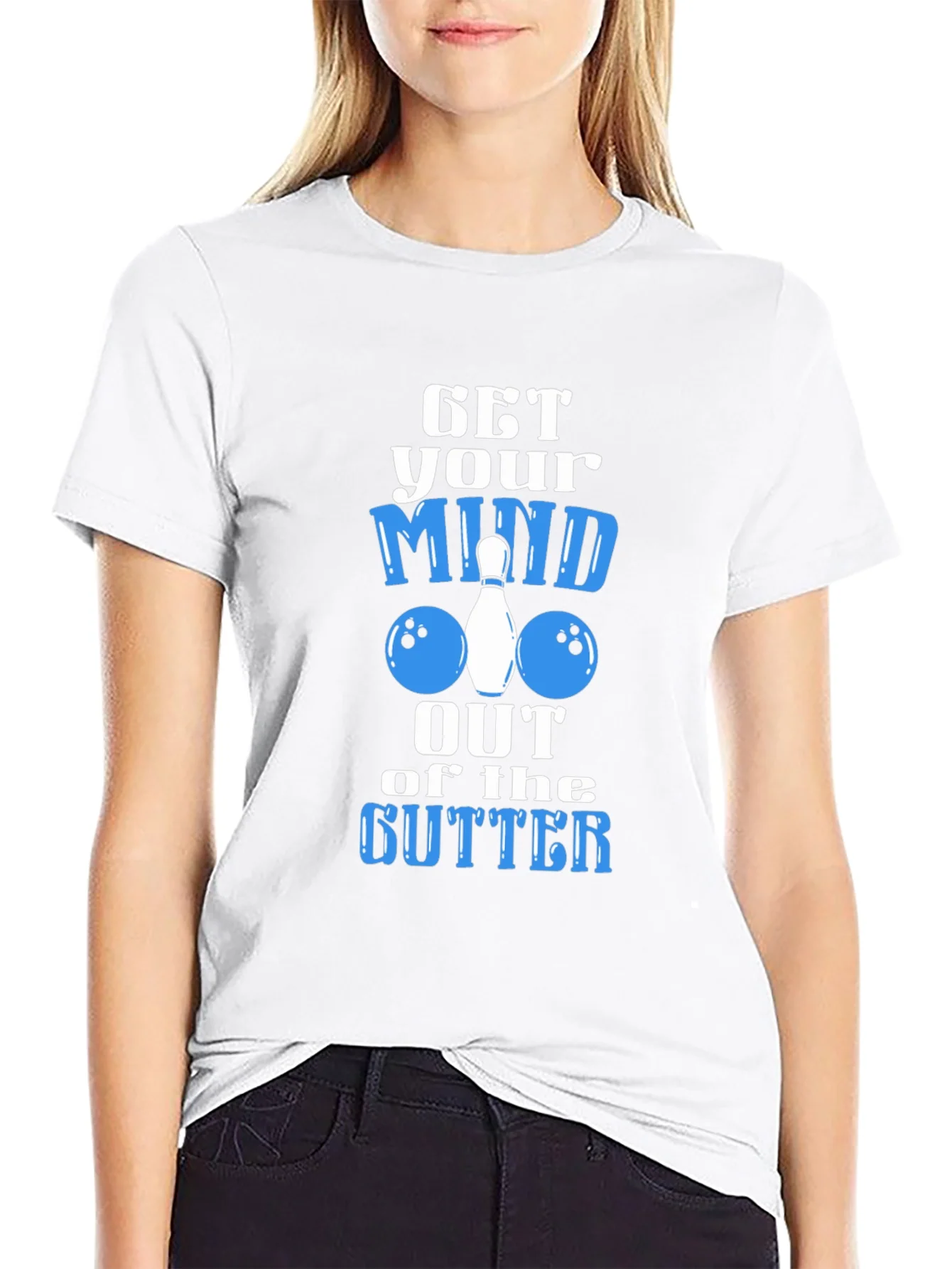 Camiseta Negra con Dise?o de Bowling