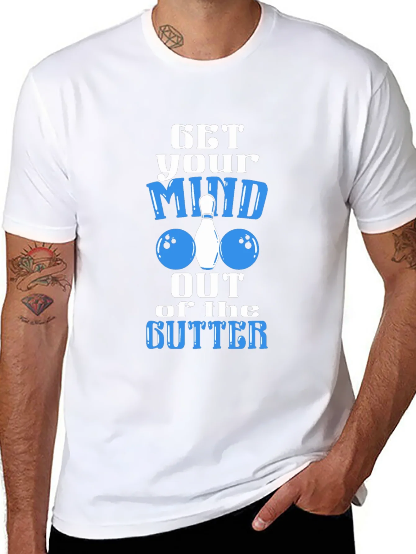 Camiseta Negra con Dise?o de Bowling