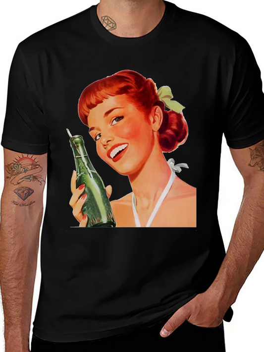 Rebbecca Retro Pin-Up Girl Black Graphic Tee