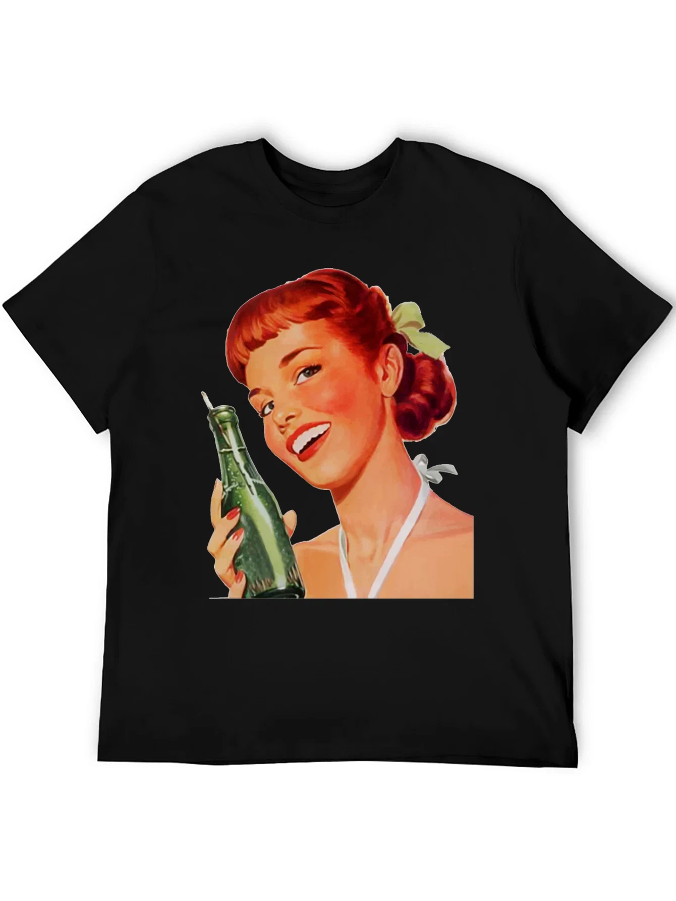 Rebbecca Retro Pin-Up Girl Black Graphic Tee