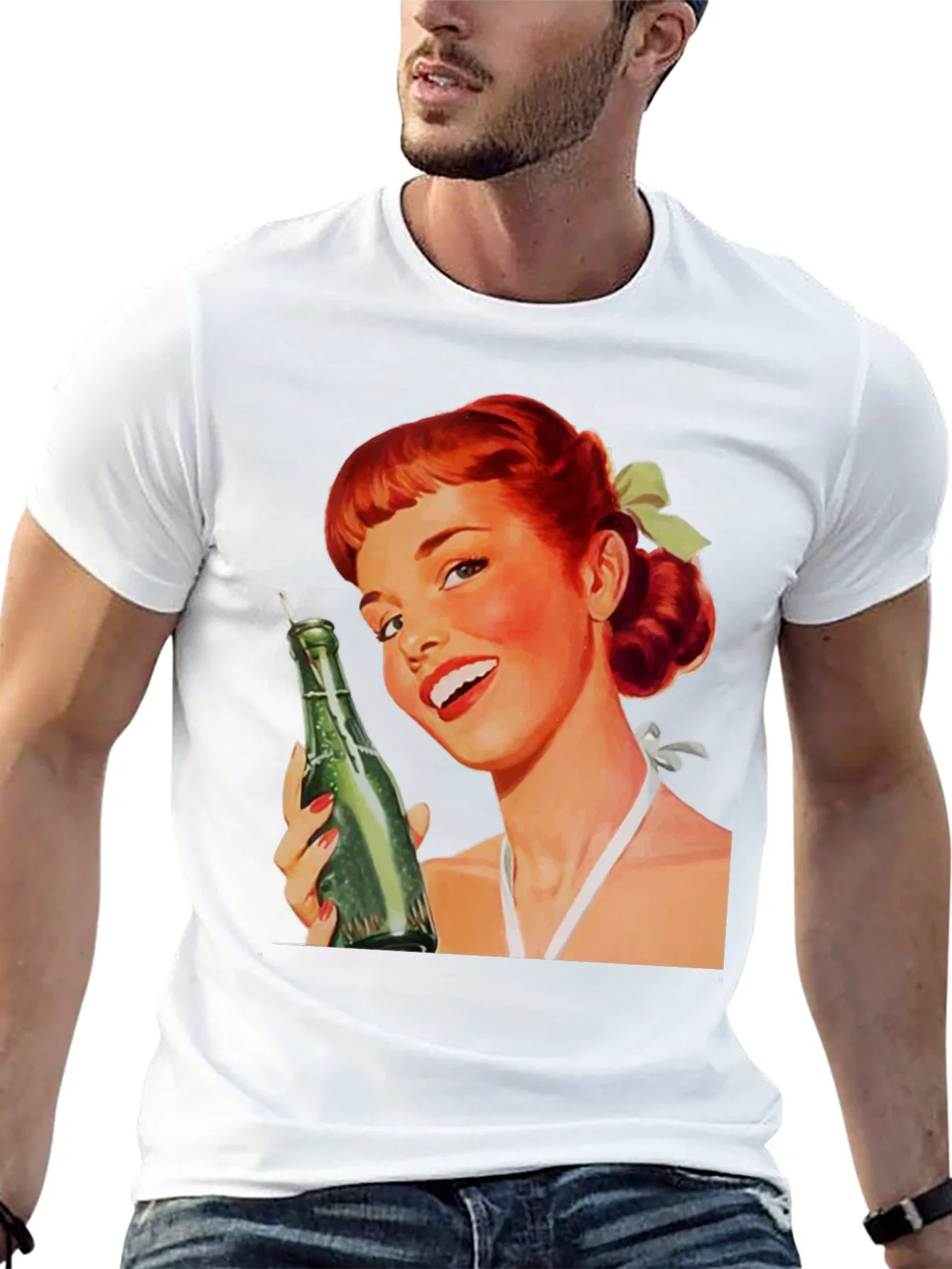 Rebbecca Retro Pin-Up Girl Black Graphic Tee
