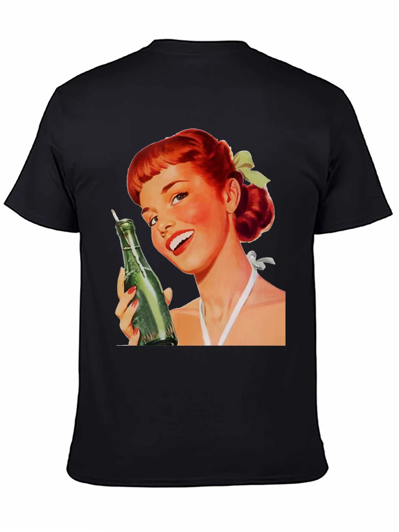Rebbecca Retro Pin-Up Girl Black Graphic Tee