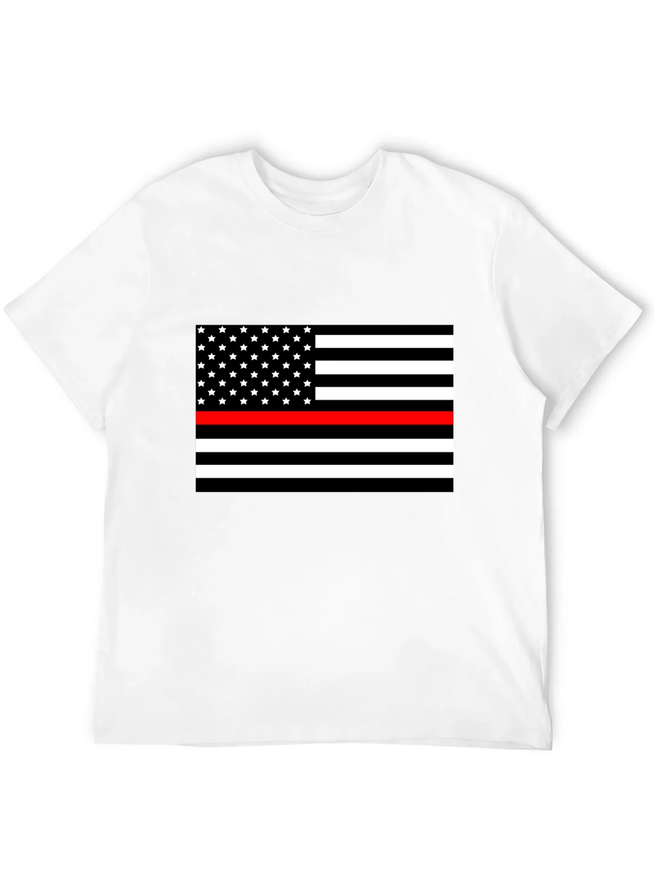 Camiseta Negra Bandera Americana Bomberos