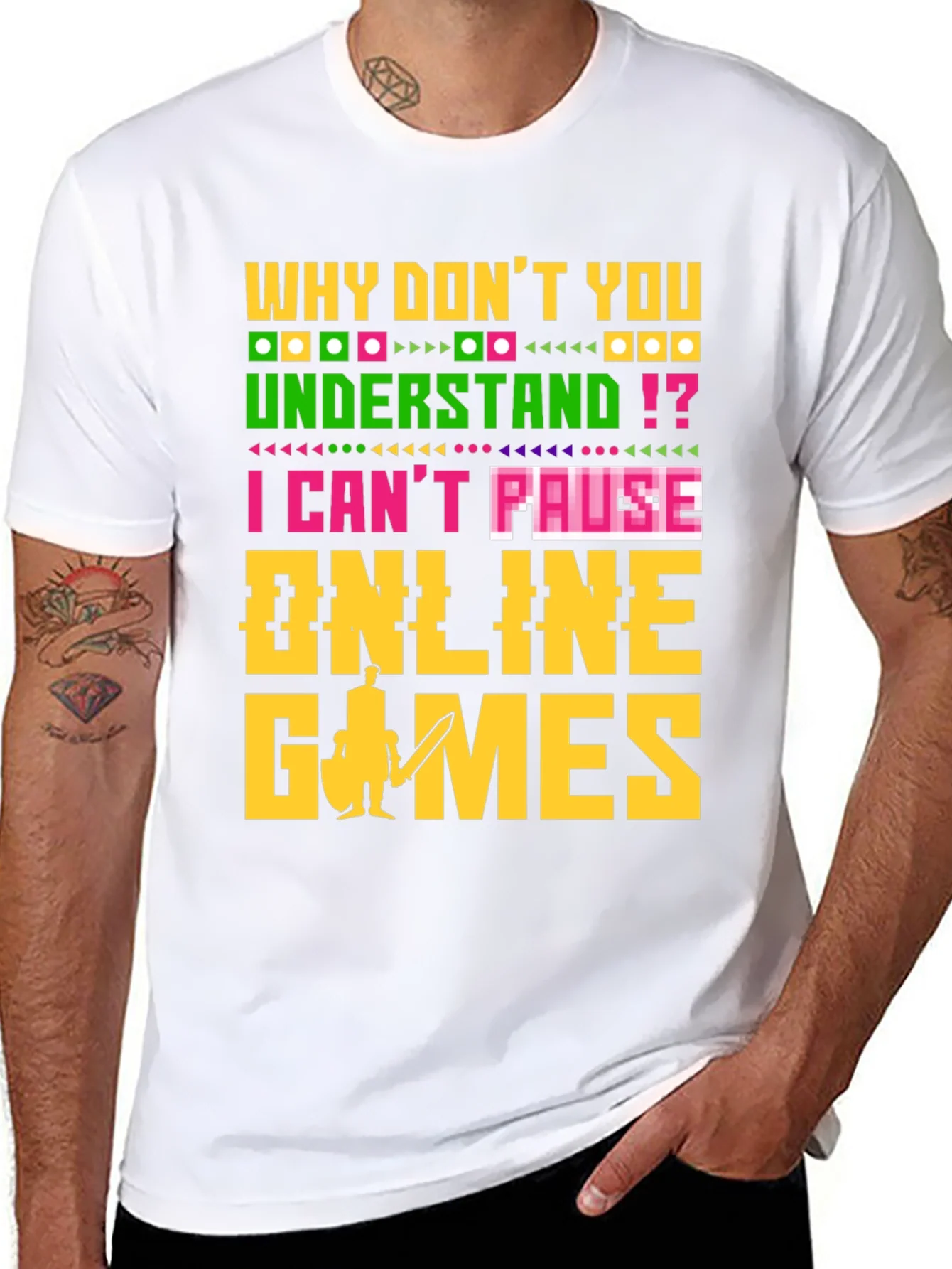 Camiseta Negra Gamer: No Puedo Pausar Juegos Online