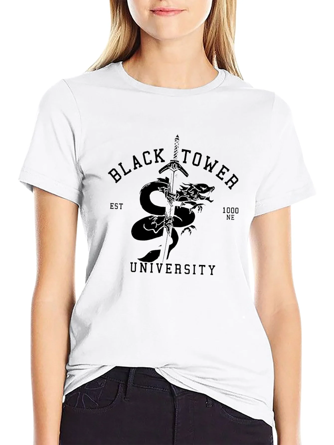 Camiseta Negra Black Tower University