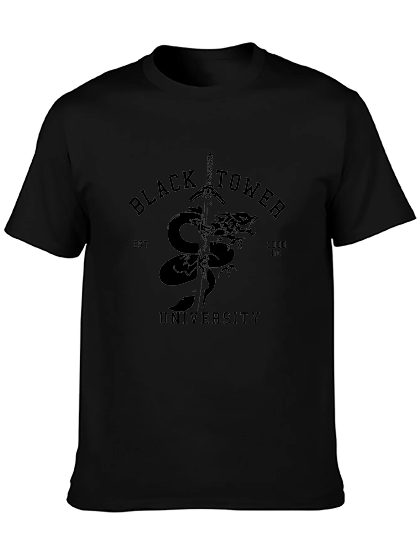 Camiseta Negra Black Tower University