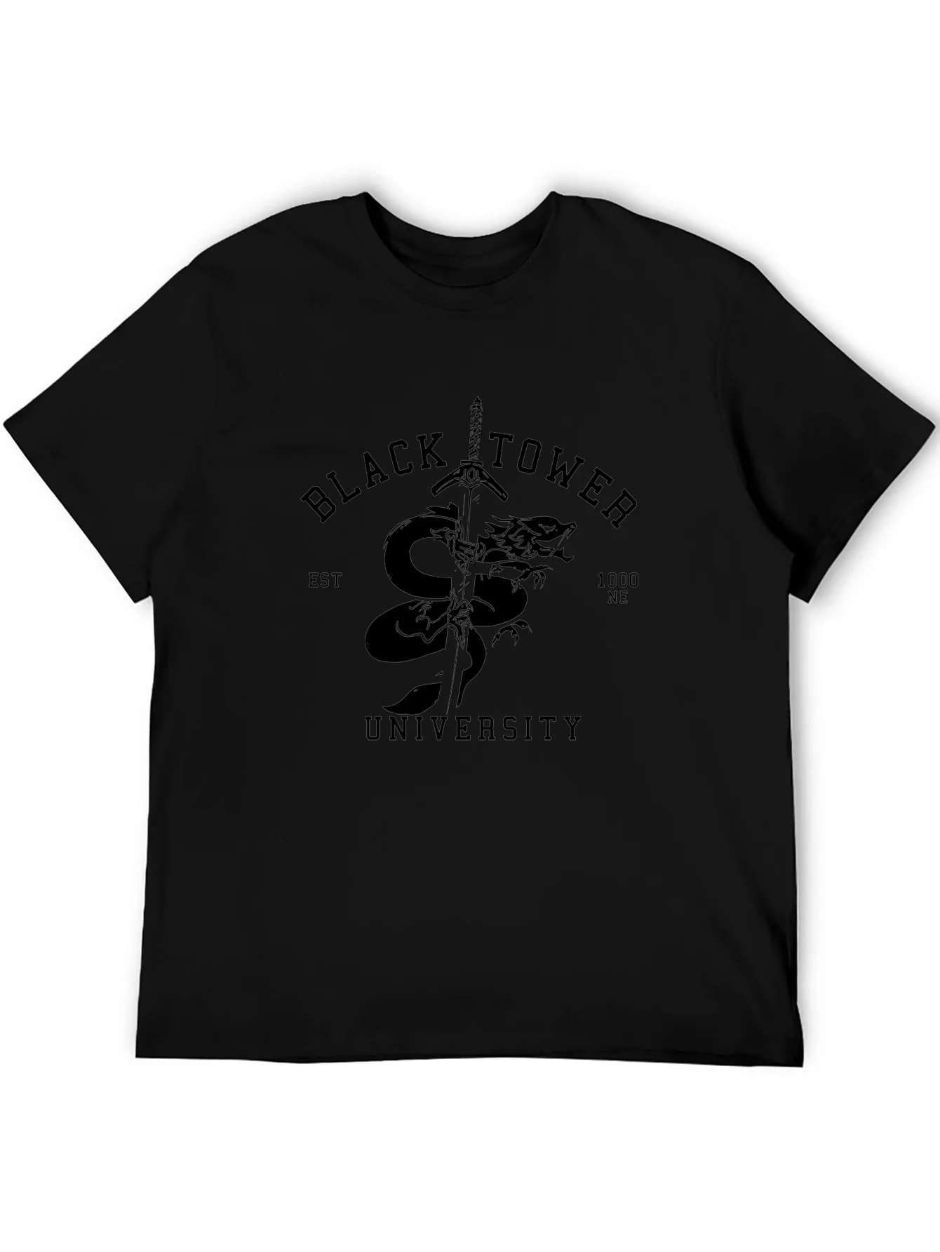 Camiseta Negra Black Tower University