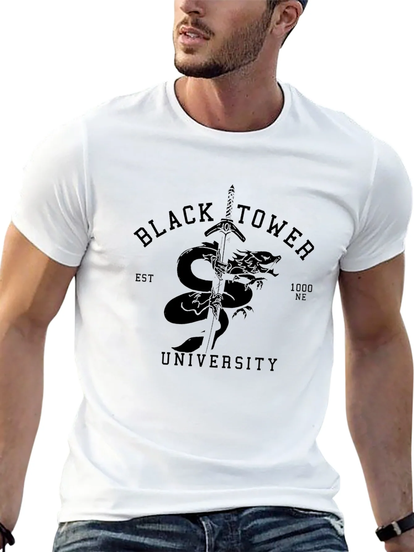 Camiseta Negra Black Tower University