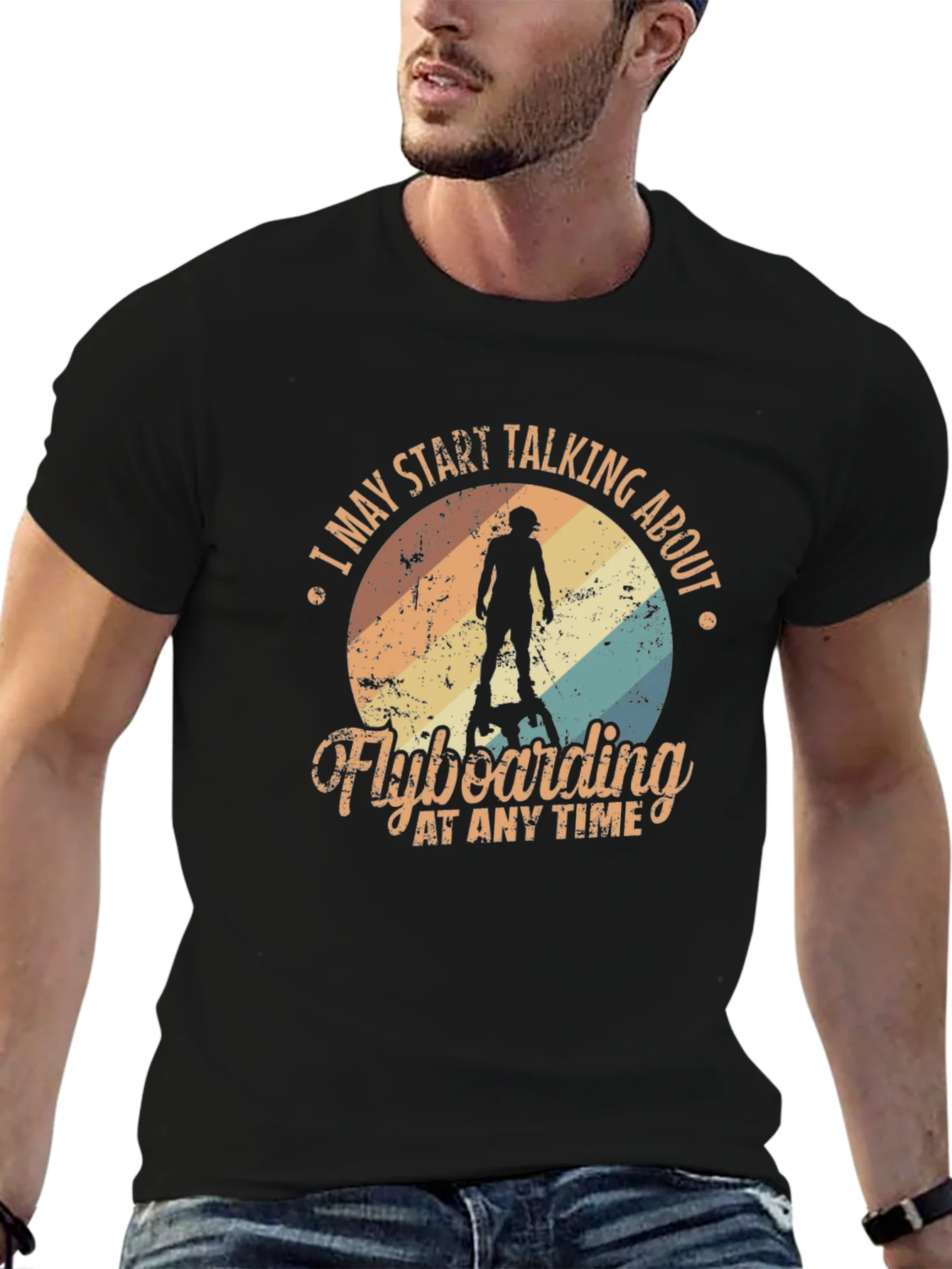 Camiseta Negra Flyboarding para Hombre