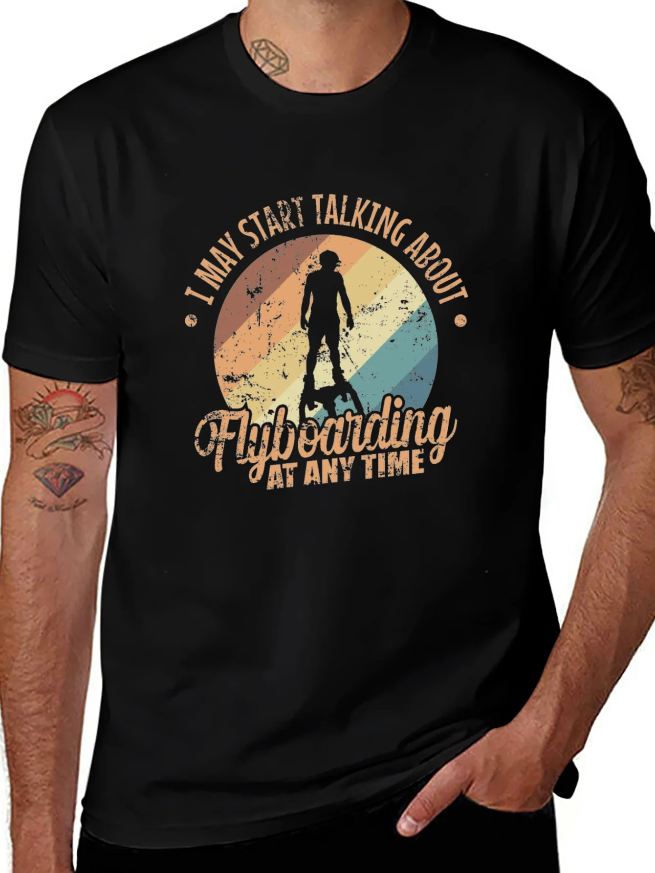 Camiseta Negra Flyboarding para Hombre