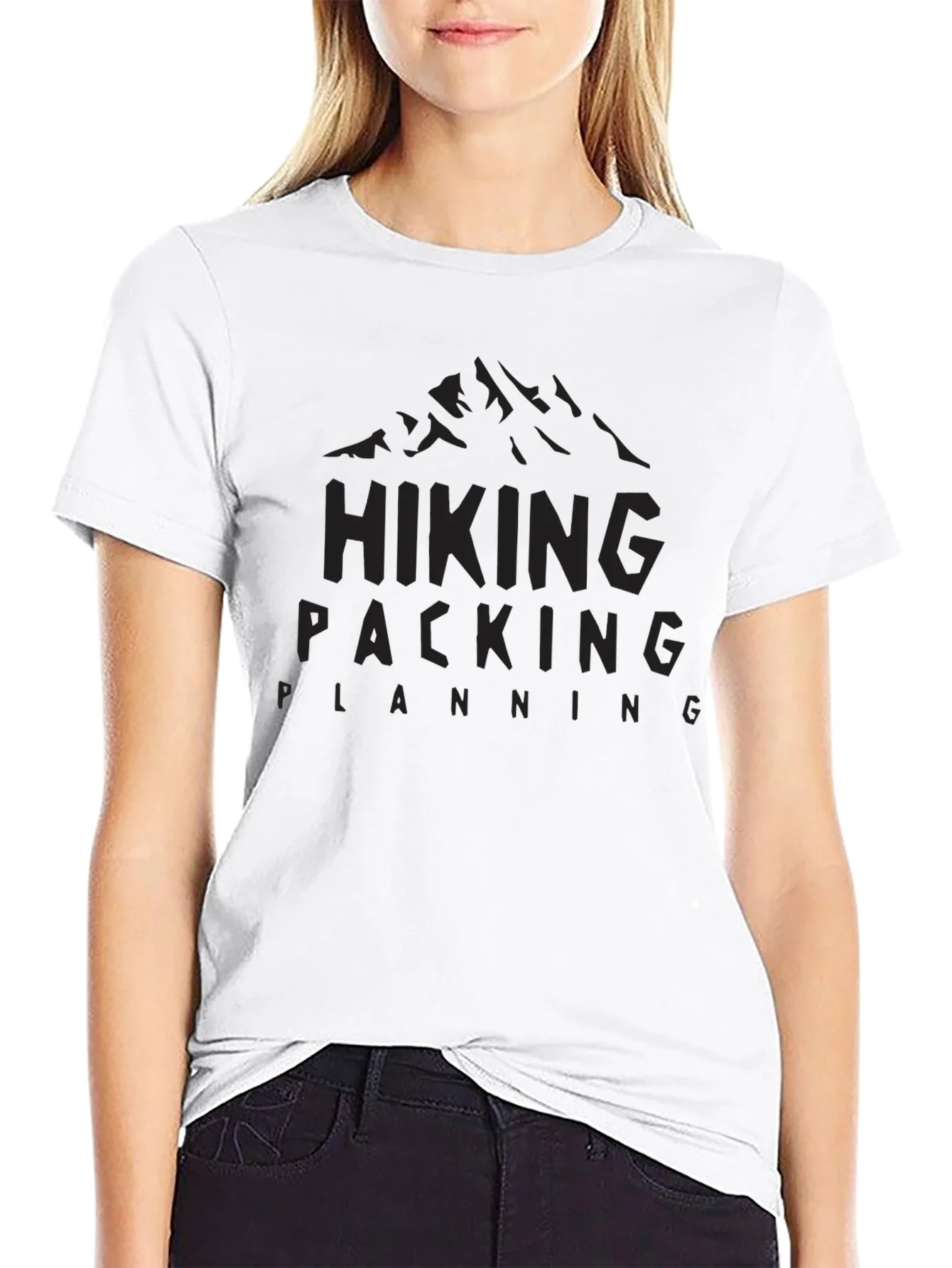 Camiseta Negra Hiking Packing Planning