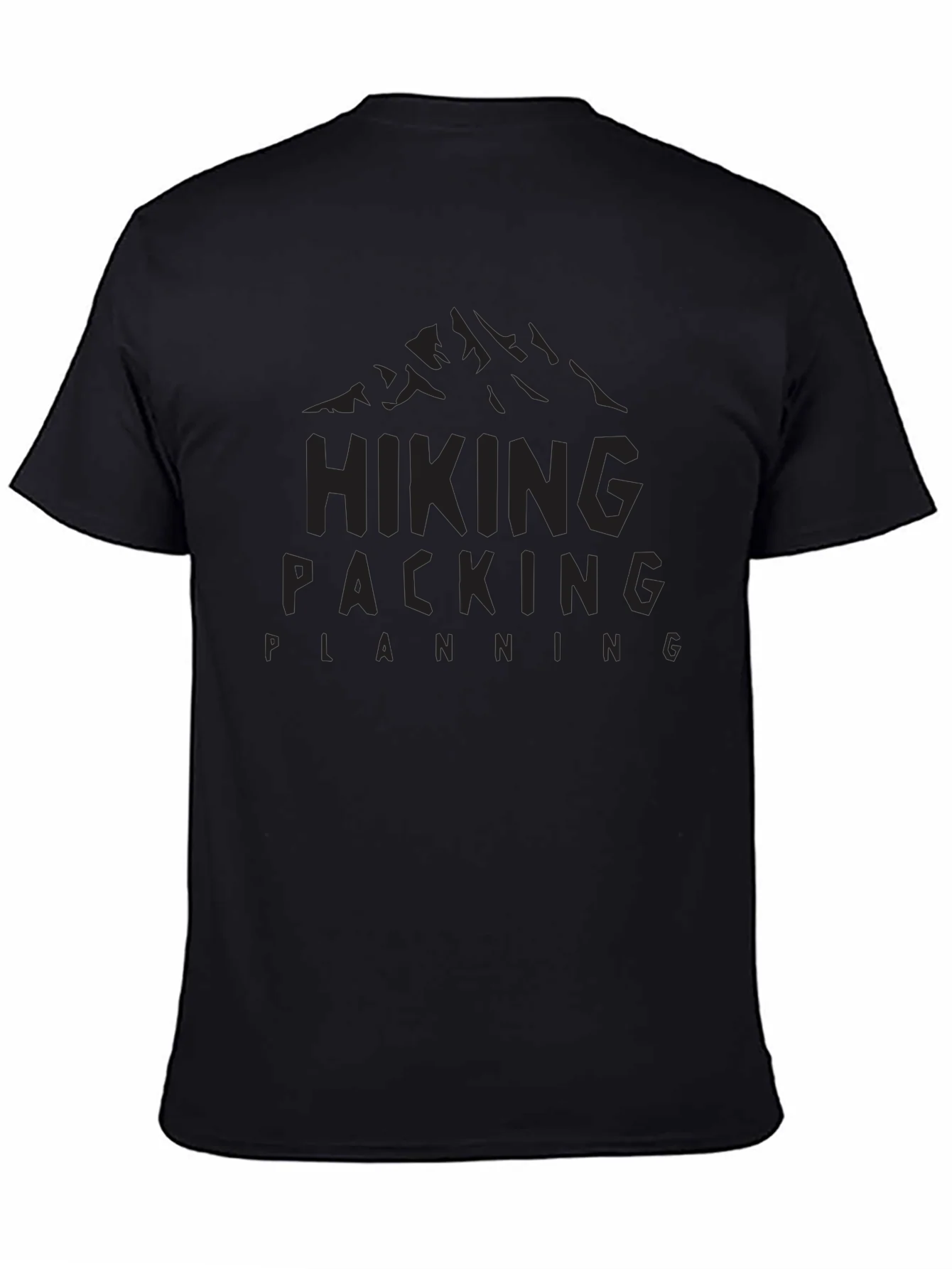 Camiseta Negra Hiking Packing Planning