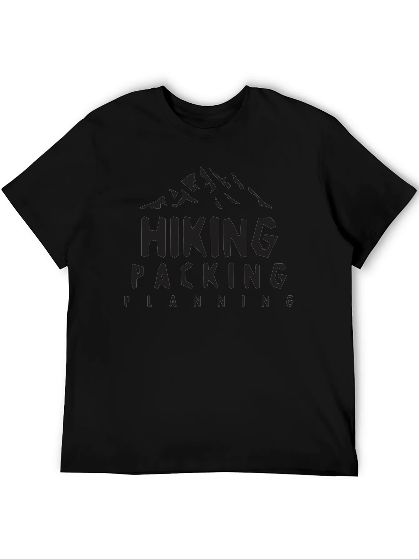 Camiseta Negra Hiking Packing Planning