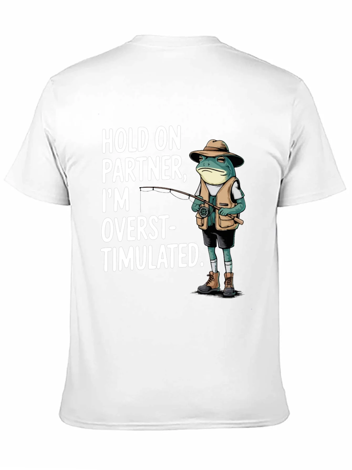 Rebbecca Funny Frog Fishing T-Shirt - Hold On Partner