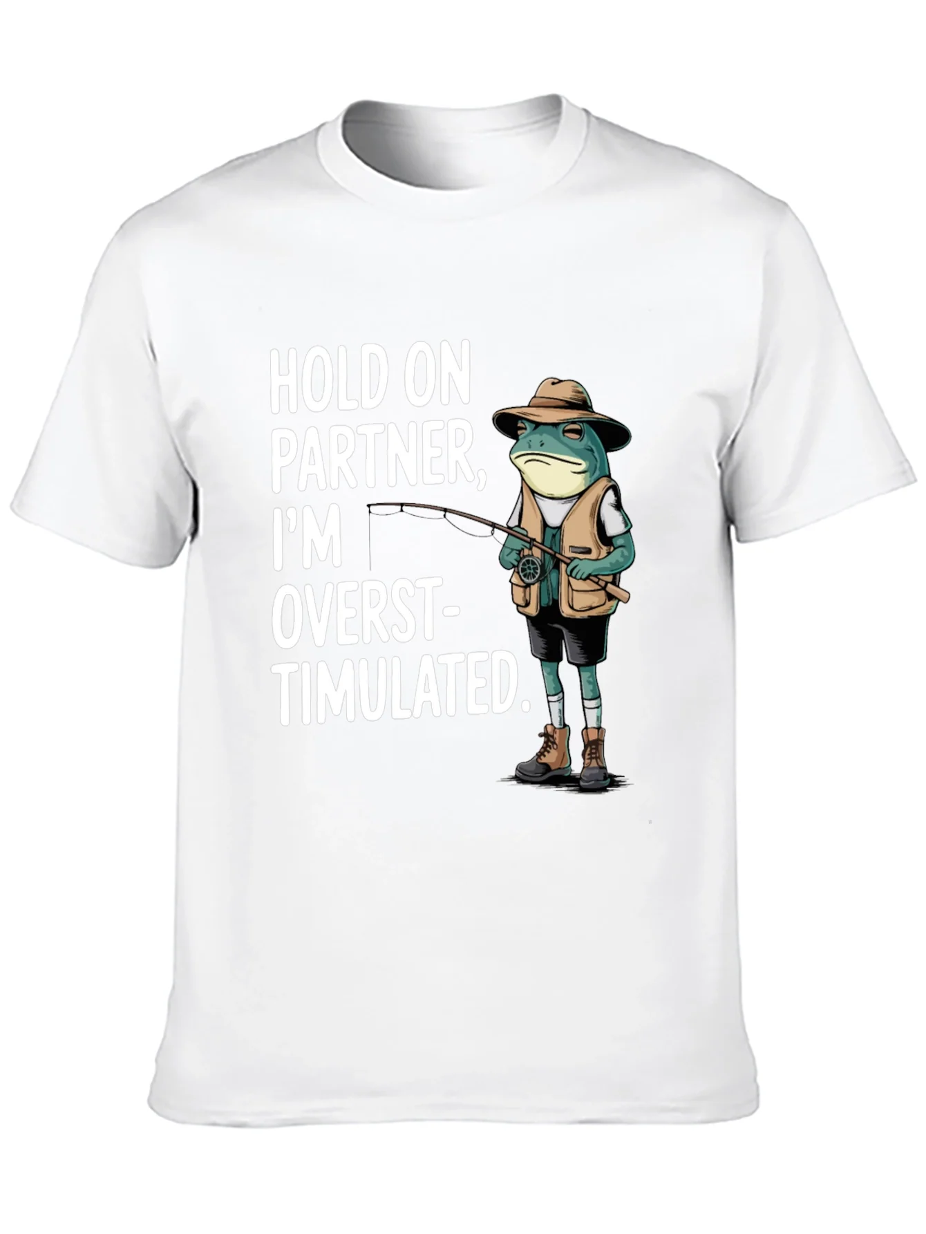 Rebbecca Funny Frog Fishing T-Shirt - Hold On Partner
