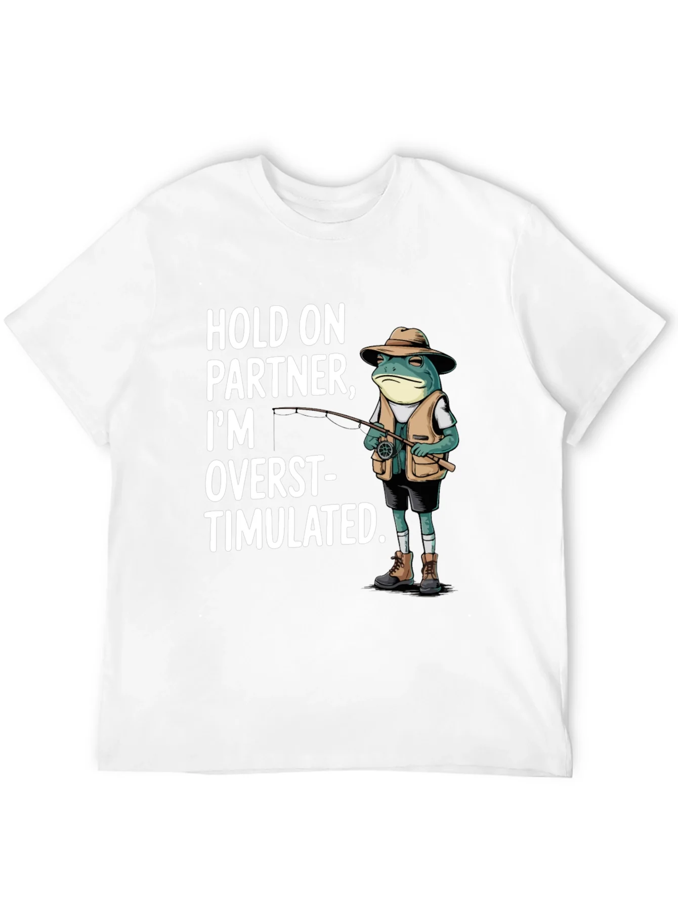 Rebbecca Funny Frog Fishing T-Shirt - Hold On Partner