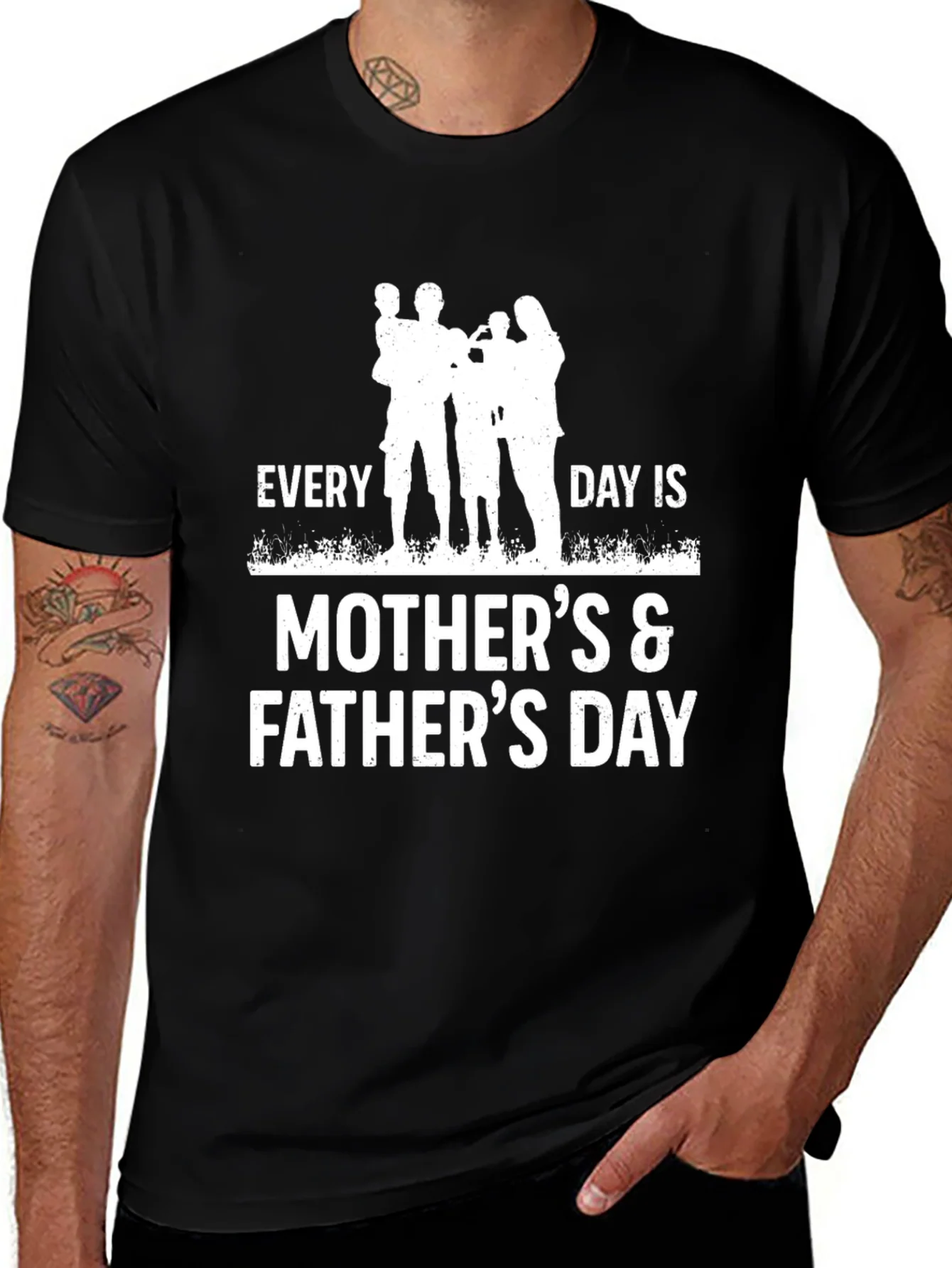 Camiseta Negra D¨ªa de la Madre y del Padre