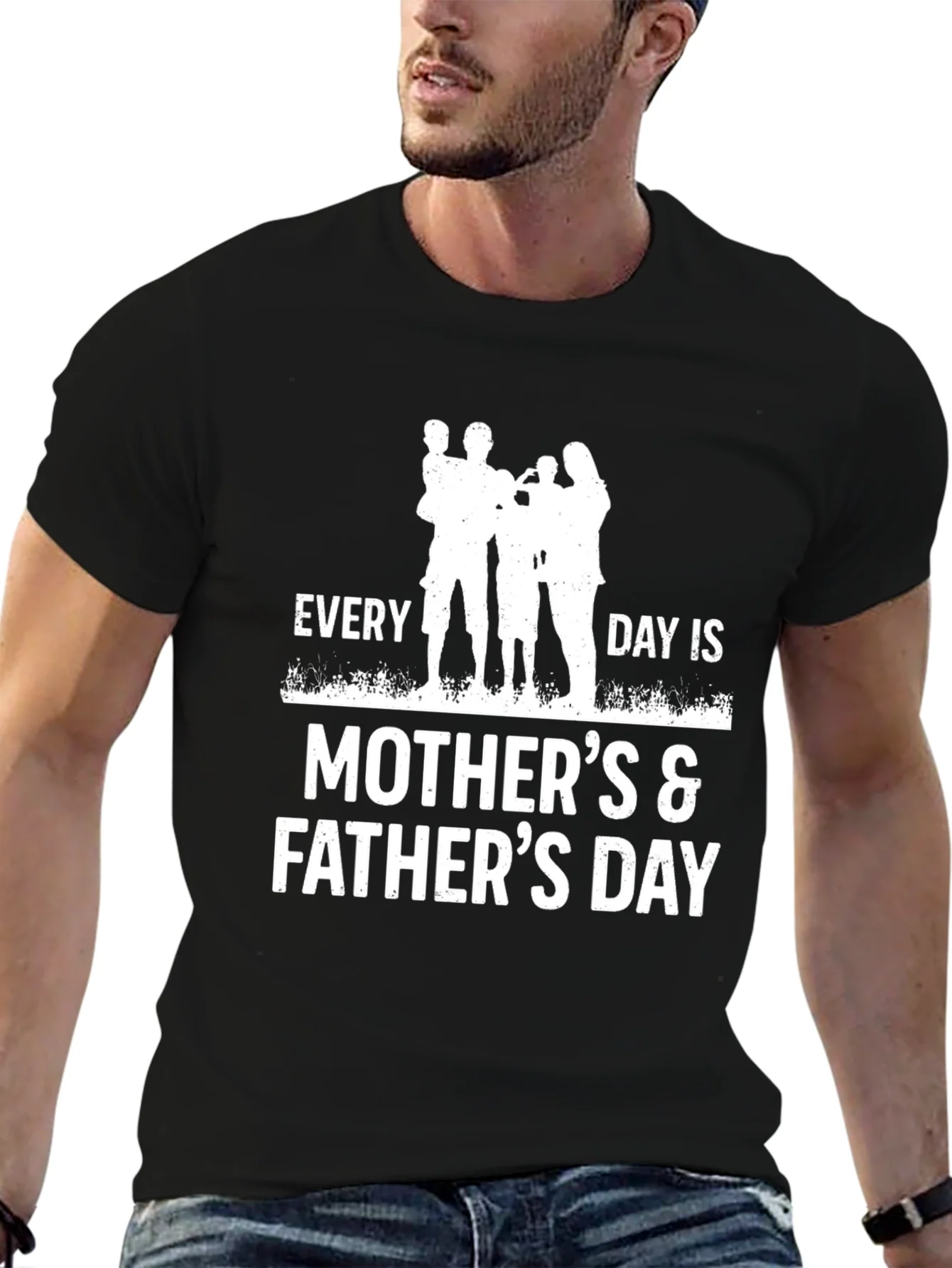 Camiseta Negra D¨ªa de la Madre y del Padre