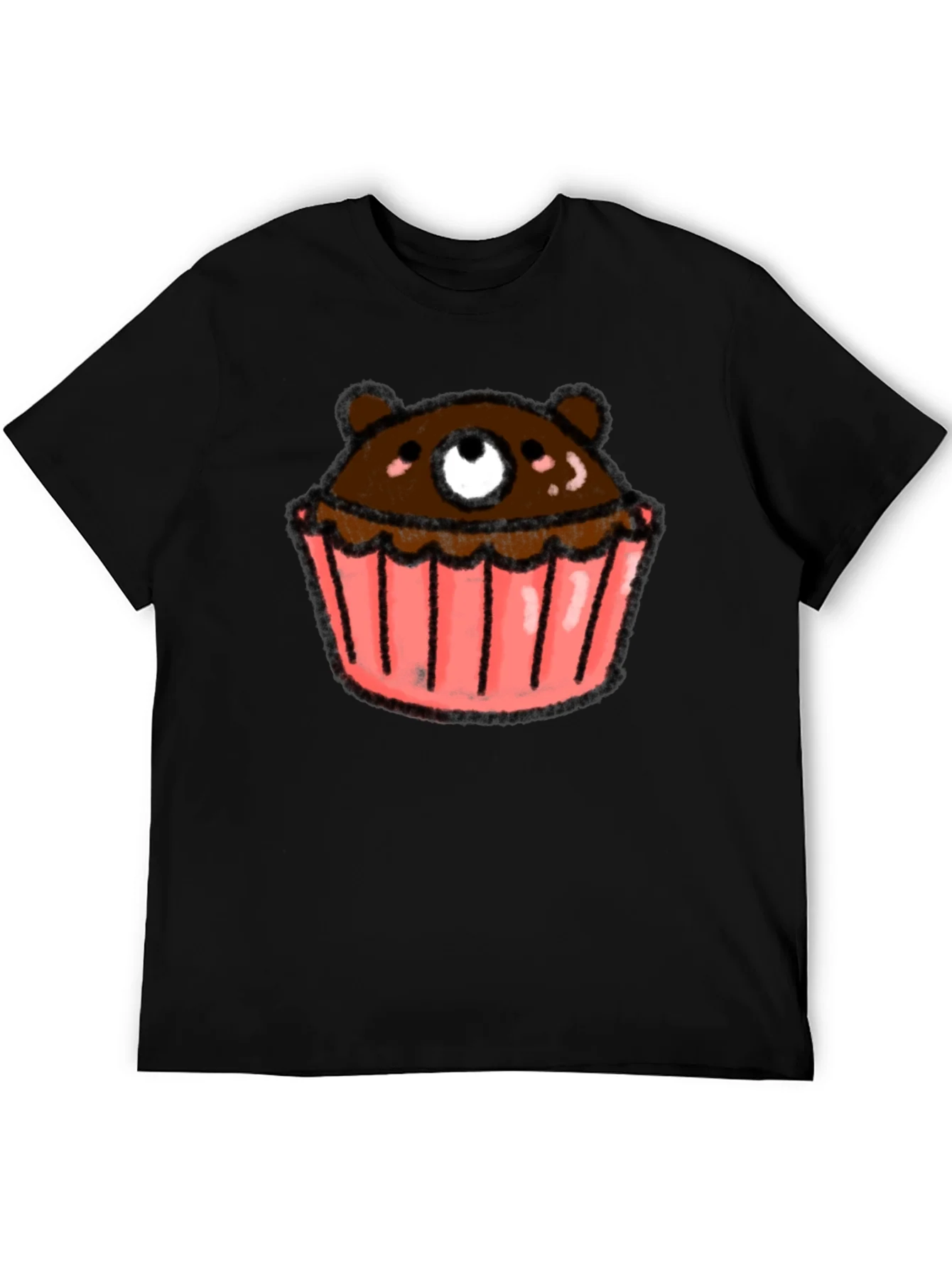 Rebbecca Bear Cupcake Graphic Tee - Black Cotton T-Shirt