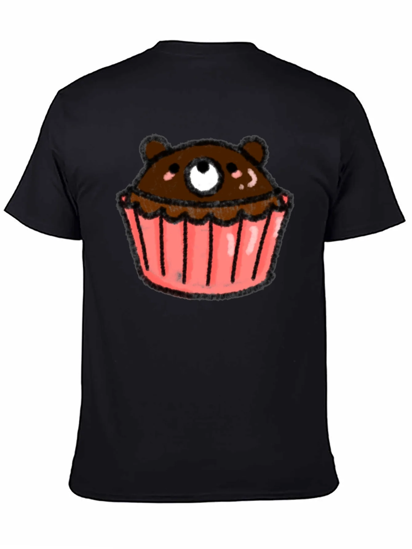 Rebbecca Bear Cupcake Graphic Tee - Black Cotton T-Shirt