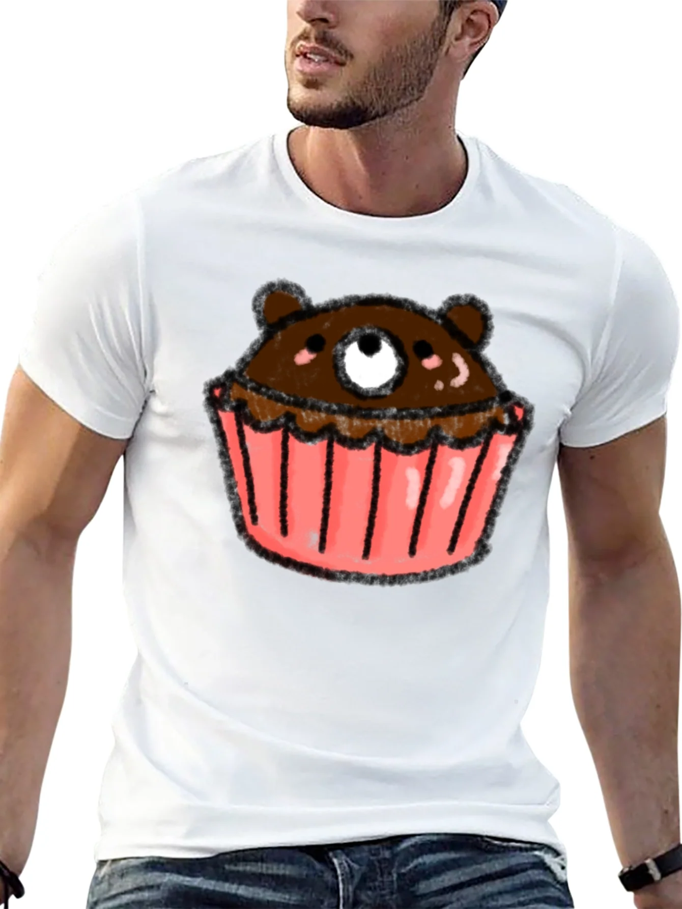 Rebbecca Bear Cupcake Graphic Tee - Black Cotton T-Shirt