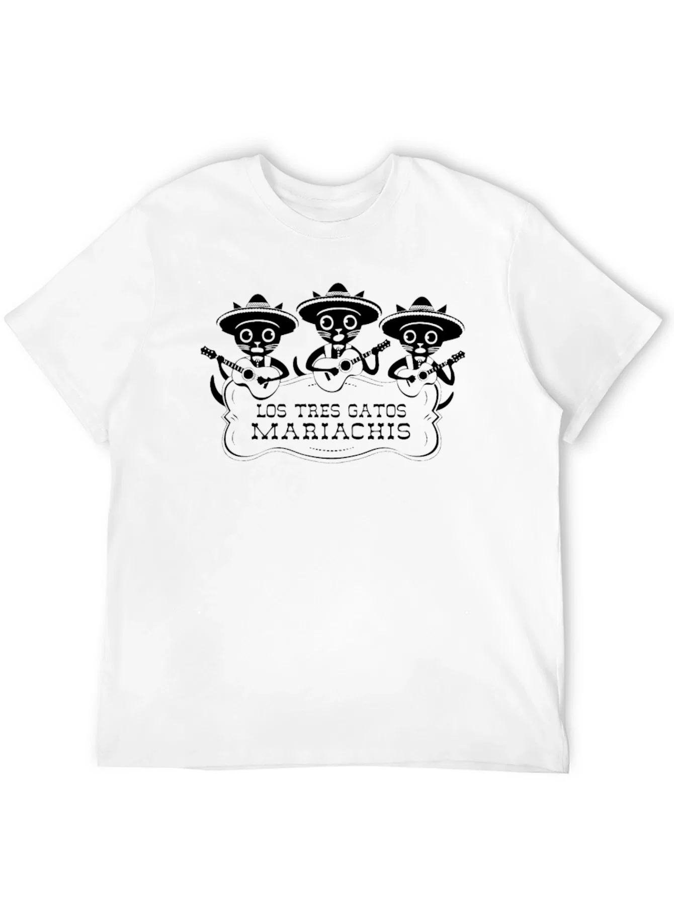 Rebbecca Los Tres Gatos Mariachis Black Graphic Tee