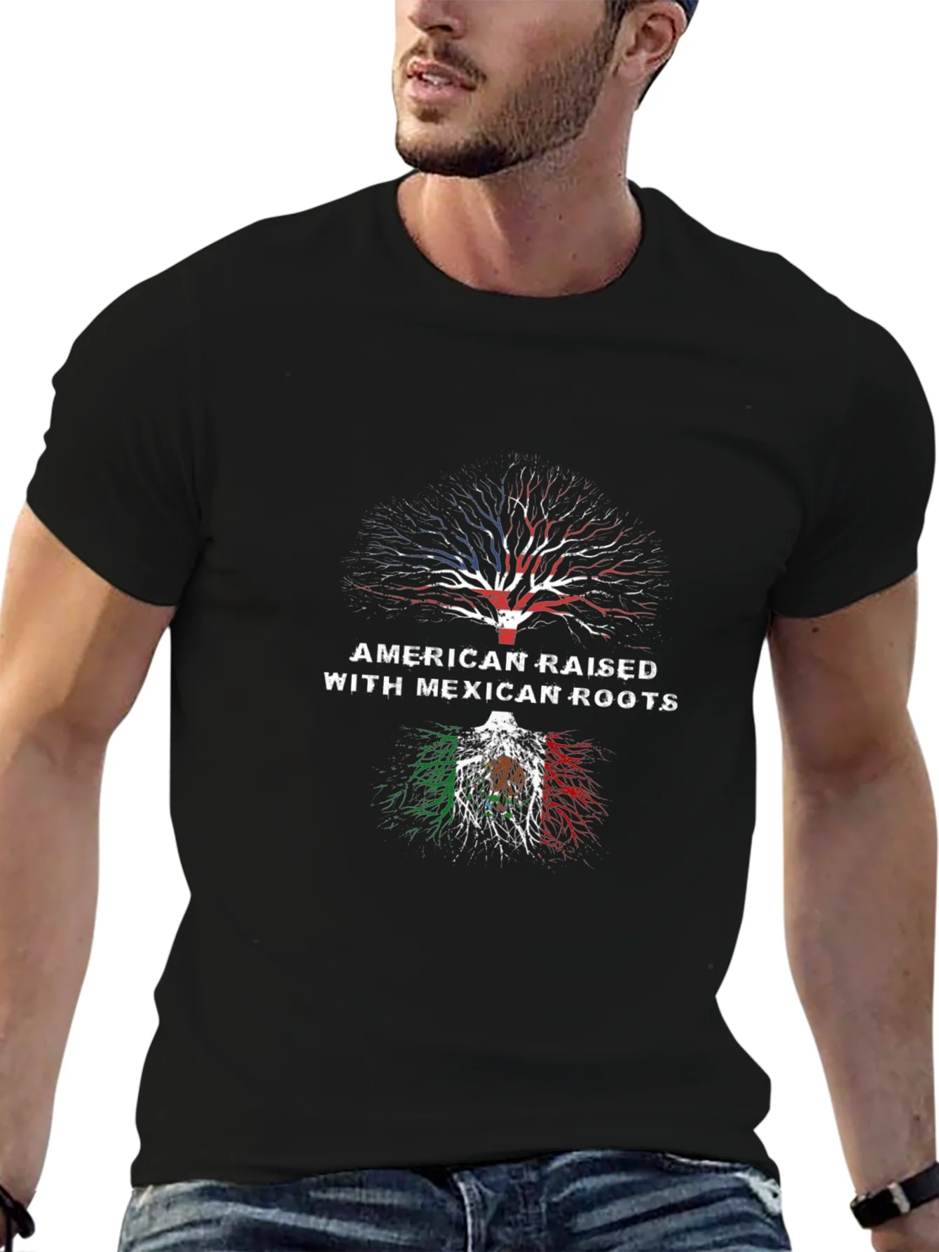 Camiseta Hombre Ra¨ªces Americanas y Mexicanas