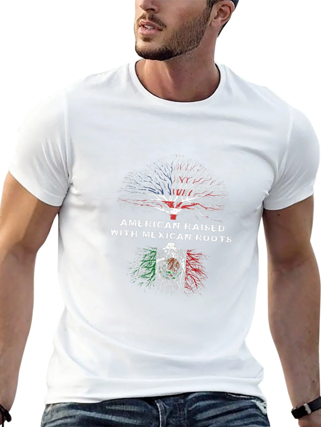 Camiseta Hombre Ra¨ªces Americanas y Mexicanas