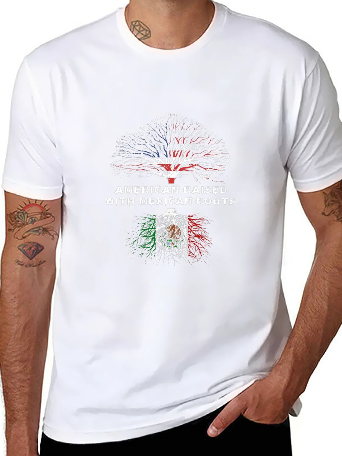 Camiseta Hombre Ra¨ªces Americanas y Mexicanas