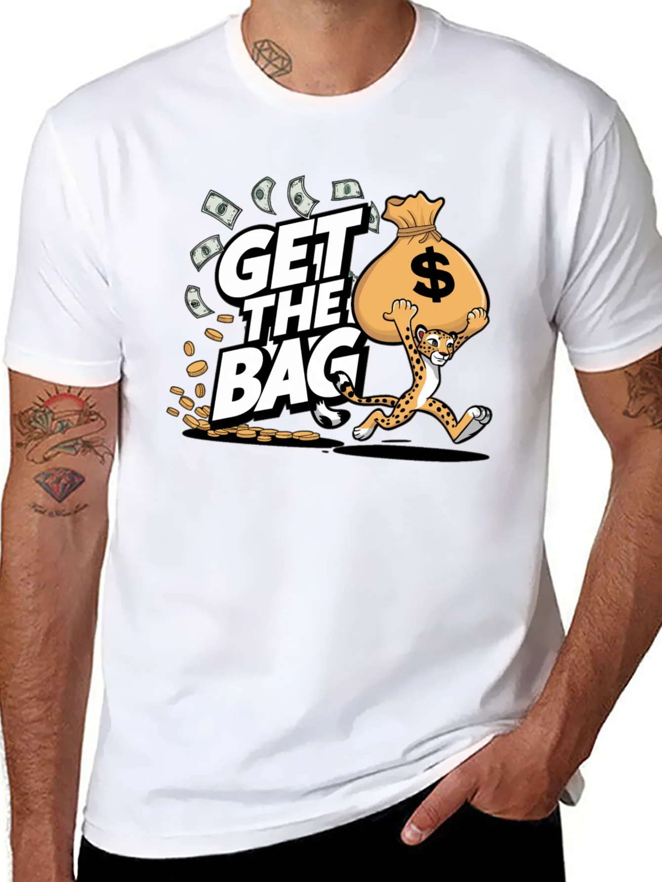Rebbecca Get the Bag Cheetah Graphic T-Shirt
