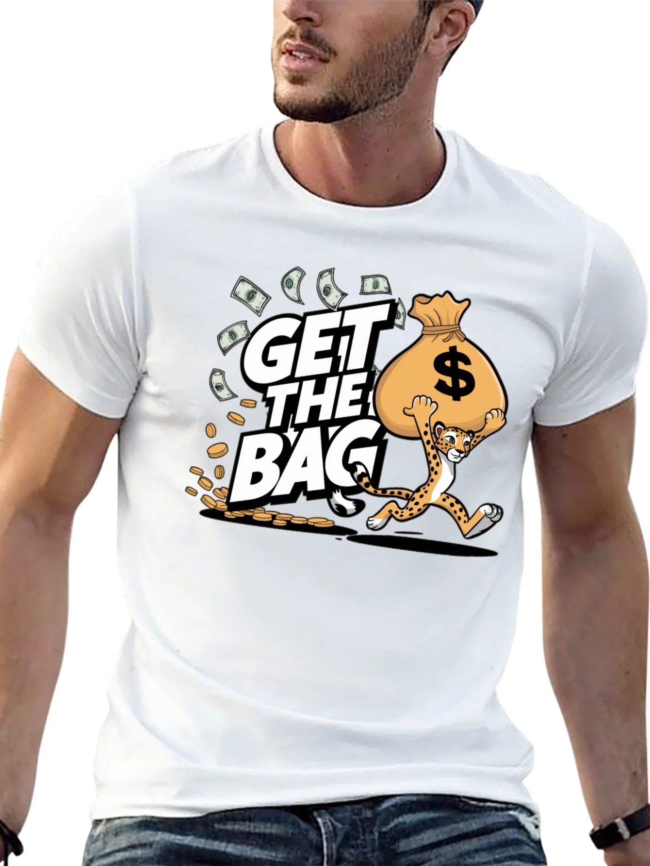 Rebbecca Get the Bag Cheetah Graphic T-Shirt