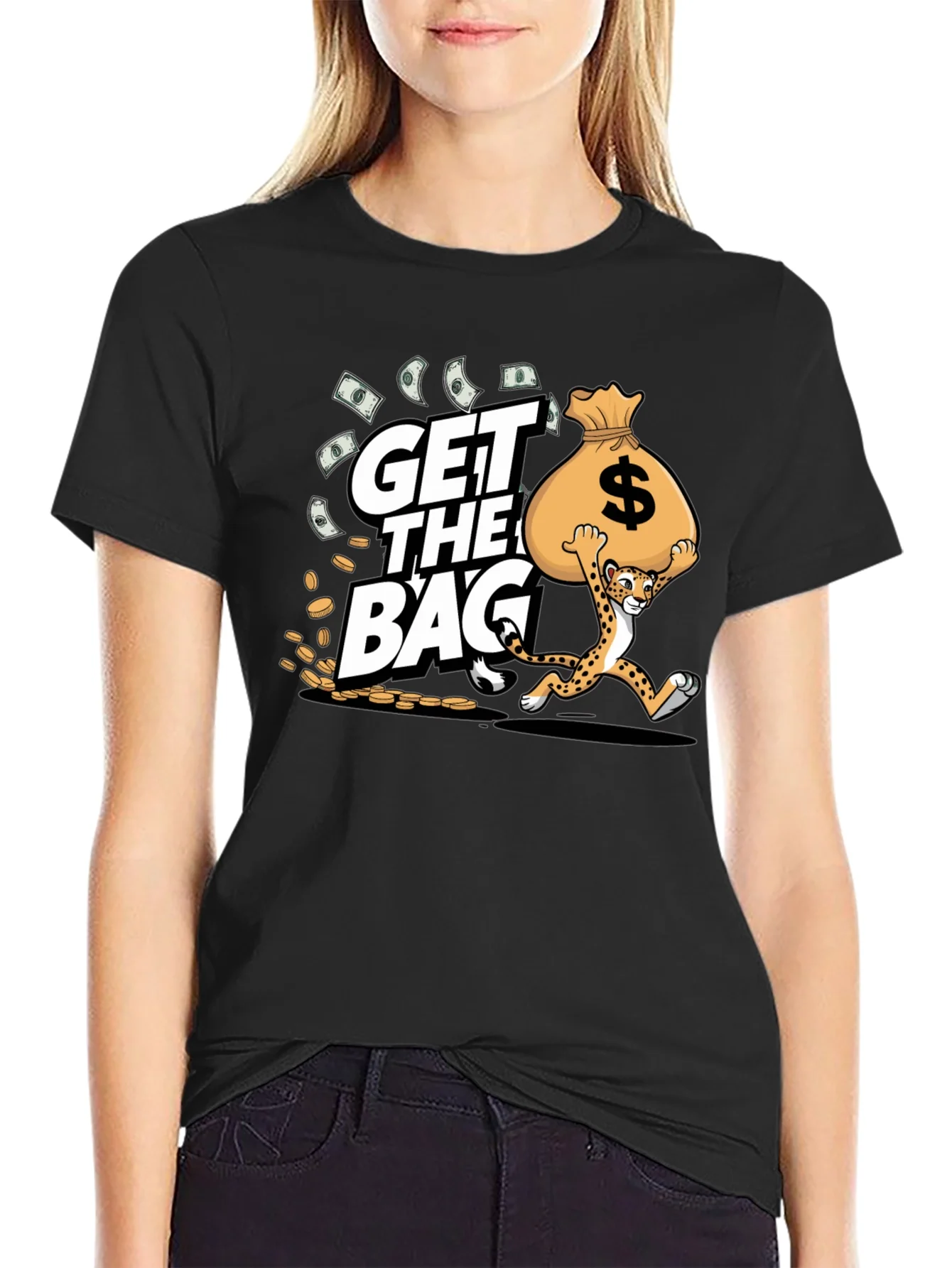 Rebbecca Get the Bag Cheetah Graphic T-Shirt