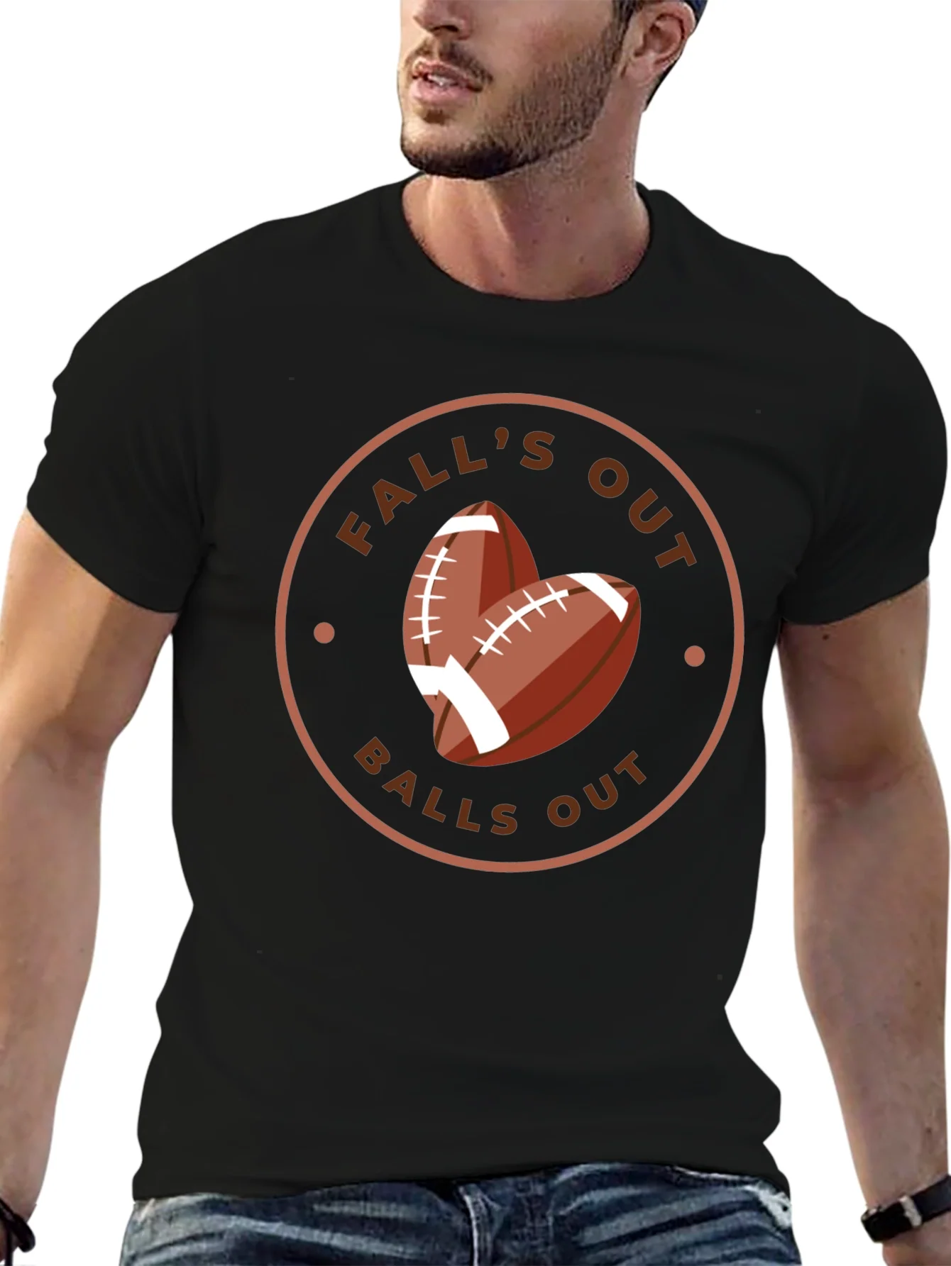 Rebbecca Falls Out Balls Out Football T-Shirt