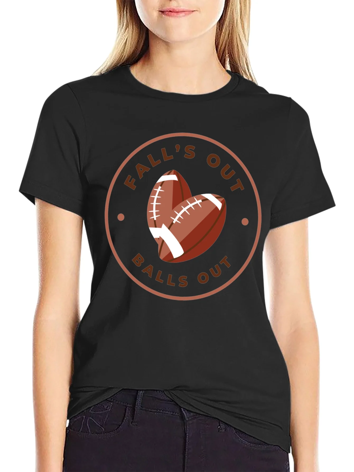 Rebbecca Falls Out Balls Out Football T-Shirt