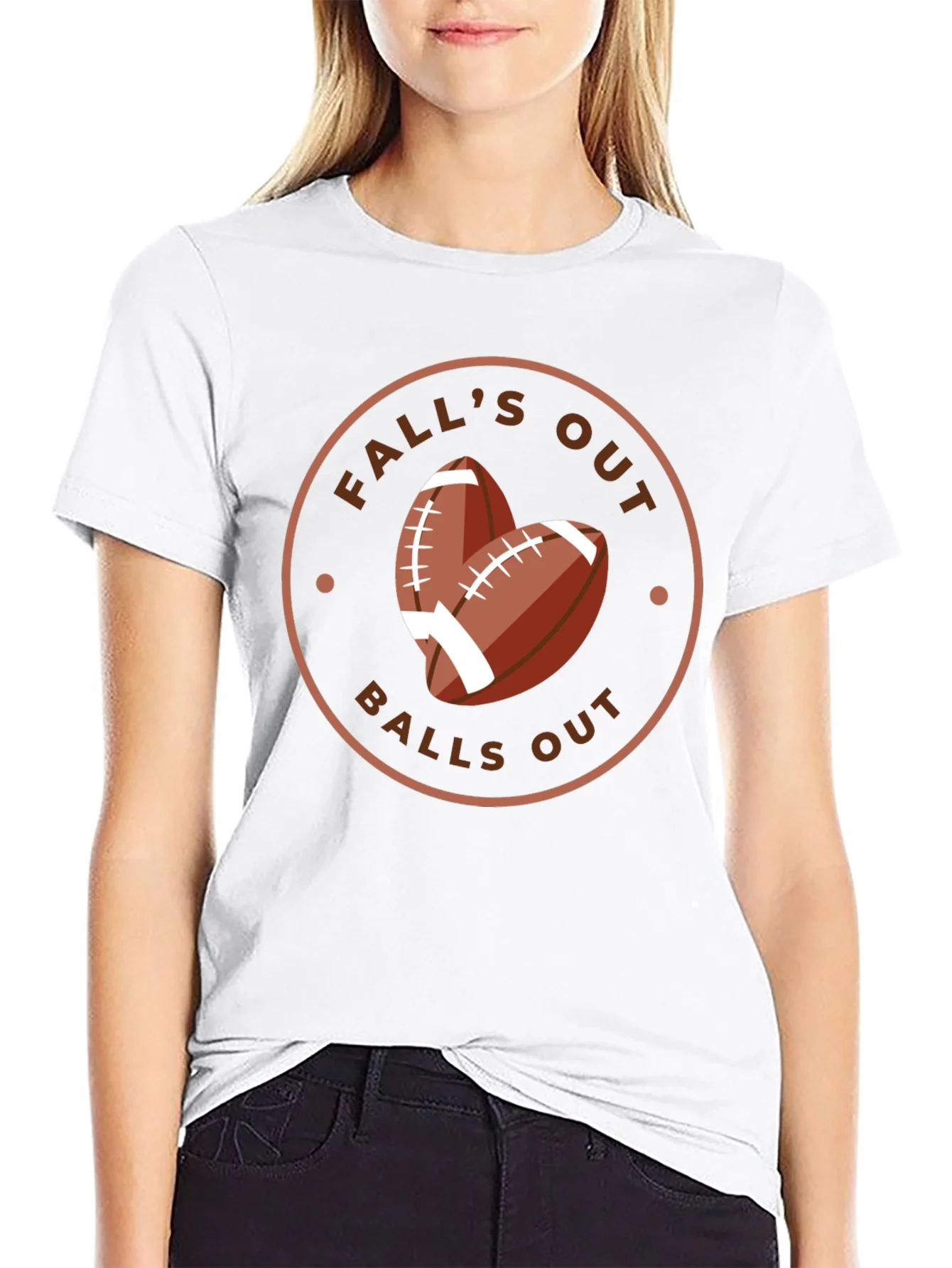 Rebbecca Falls Out Balls Out Football T-Shirt