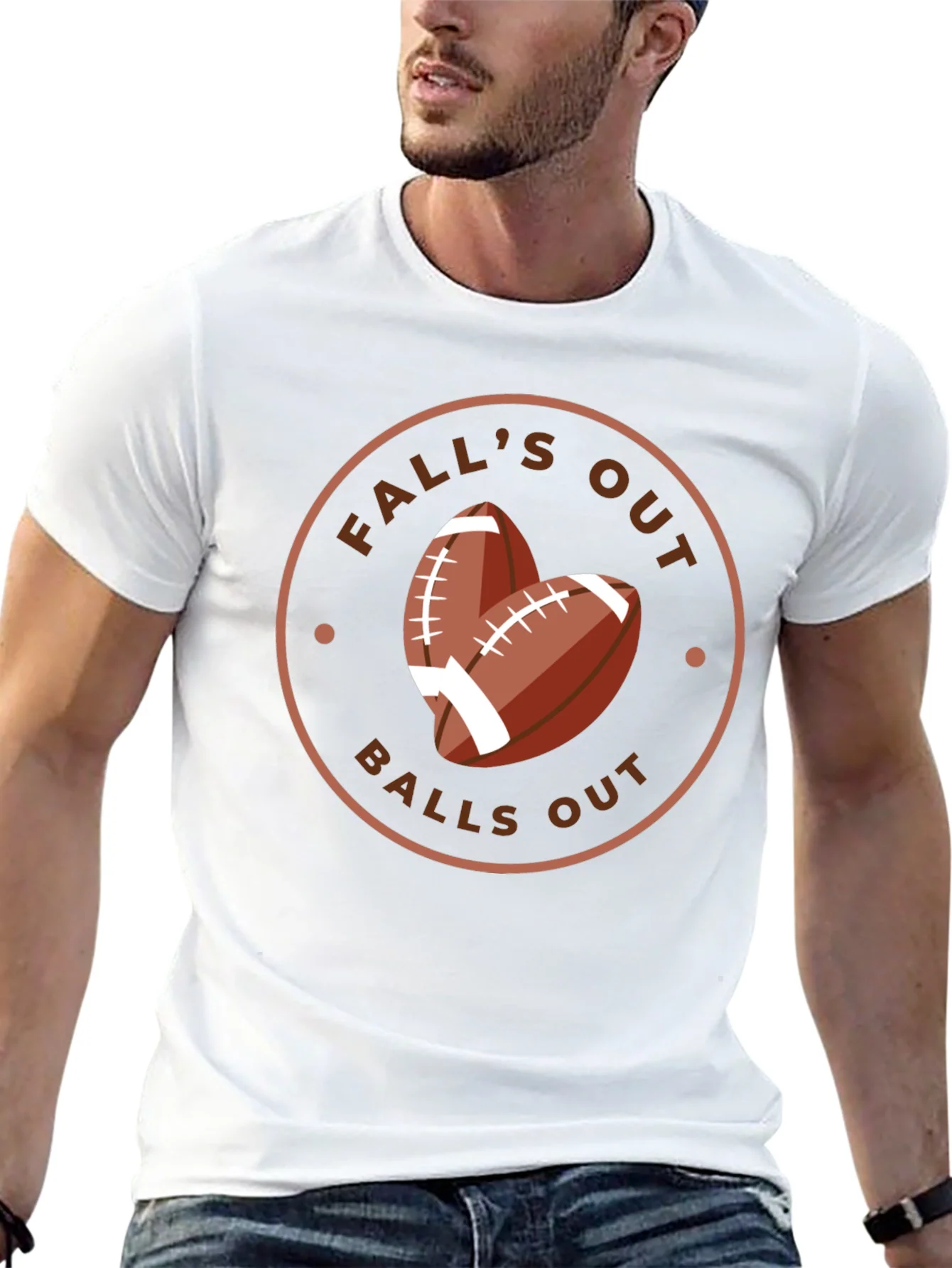 Rebbecca Falls Out Balls Out Football T-Shirt