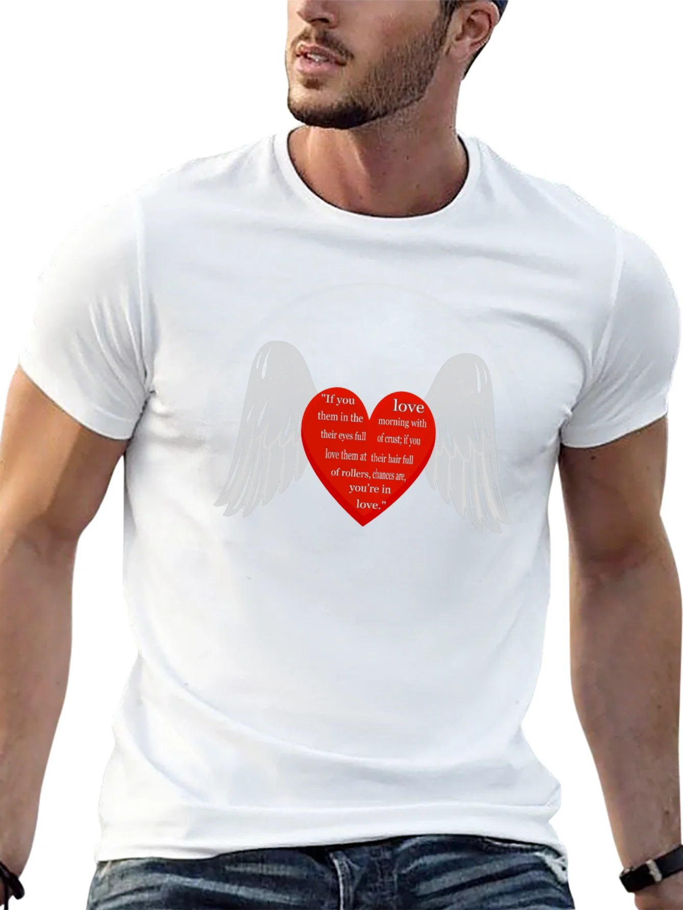 Rebbecca Love Quote Heart Wings Graphic T-Shirt