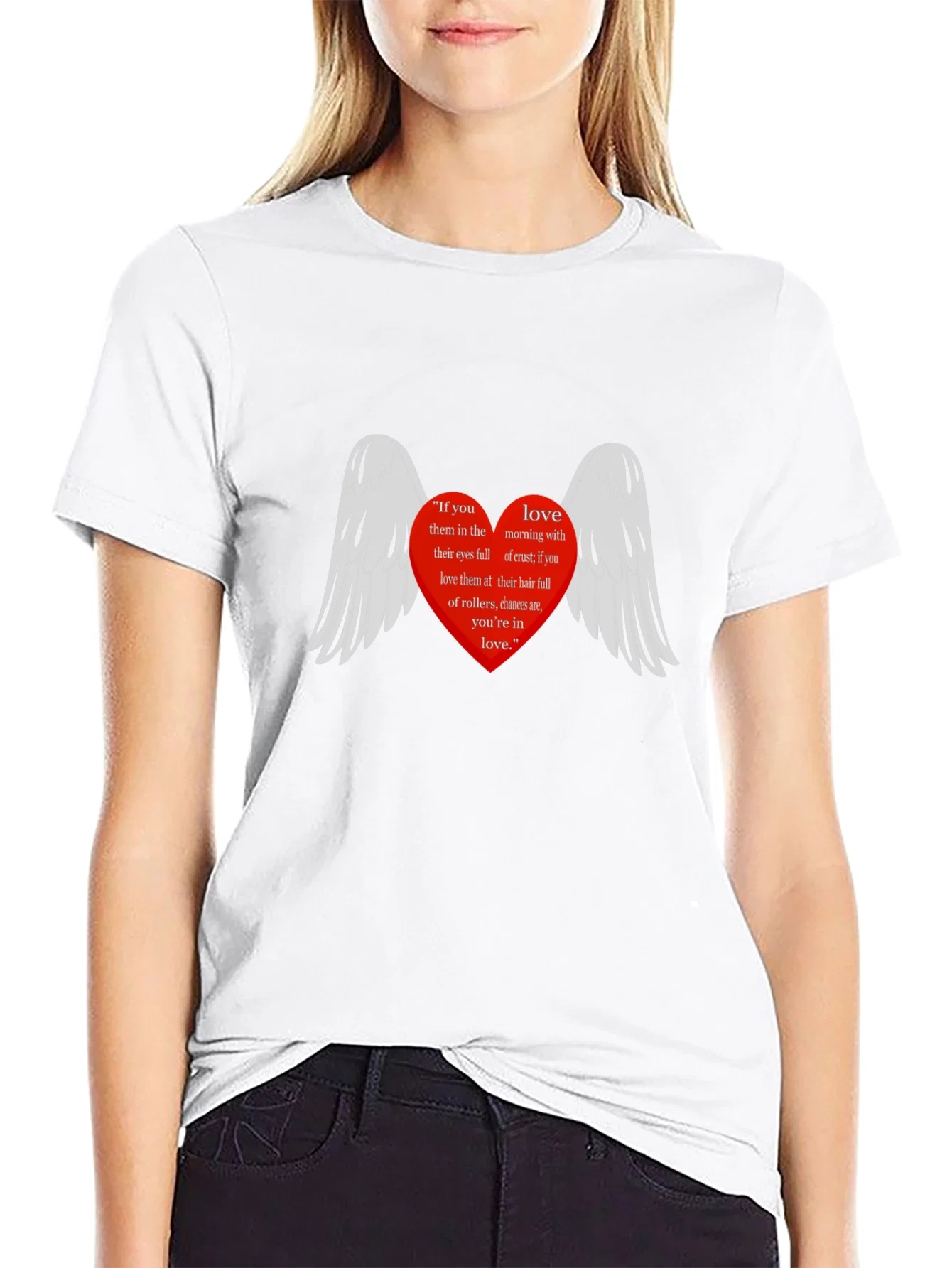 Rebbecca Love Quote Heart Wings Graphic T-Shirt