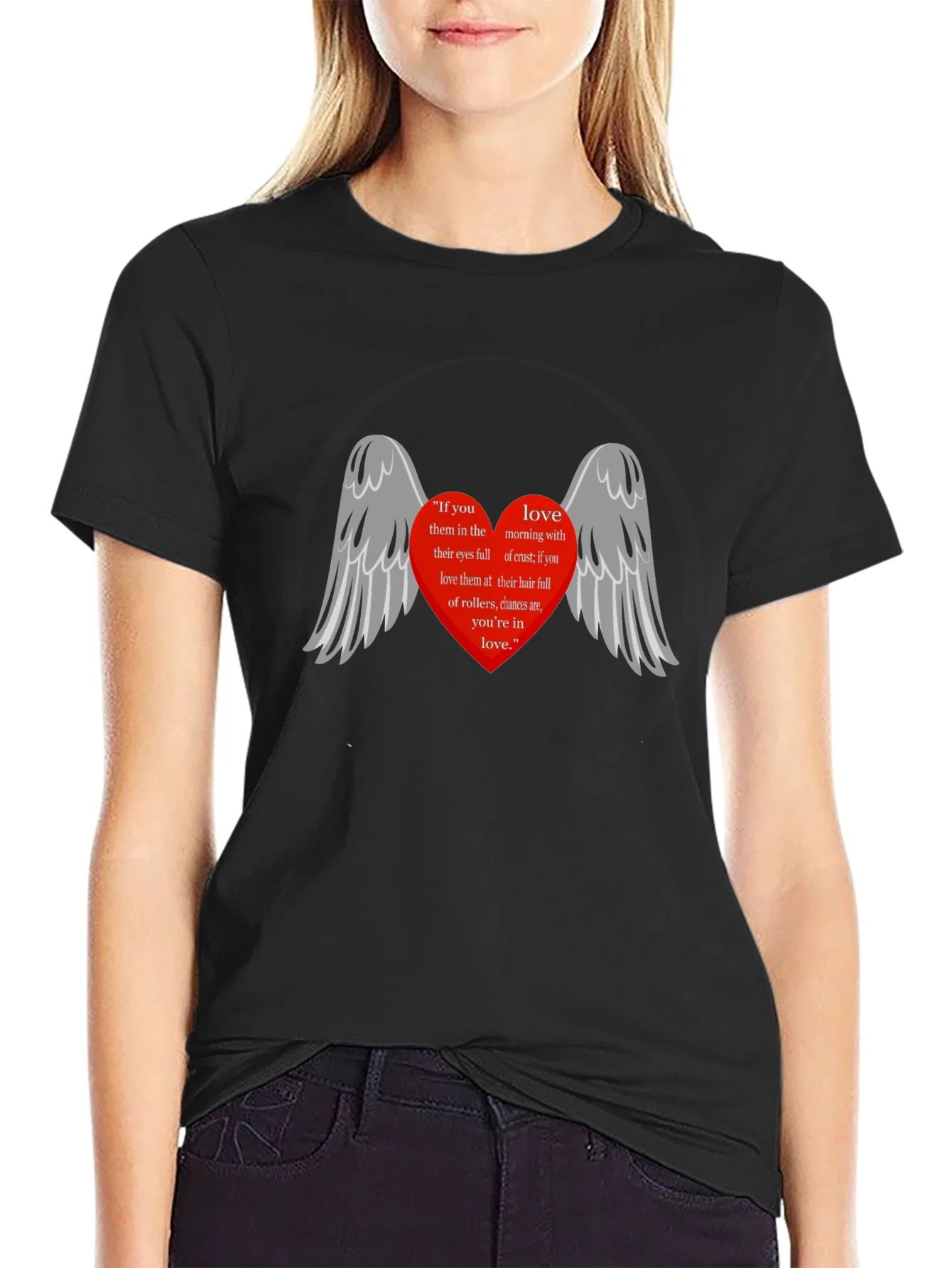 Rebbecca Love Quote Heart Wings Graphic T-Shirt