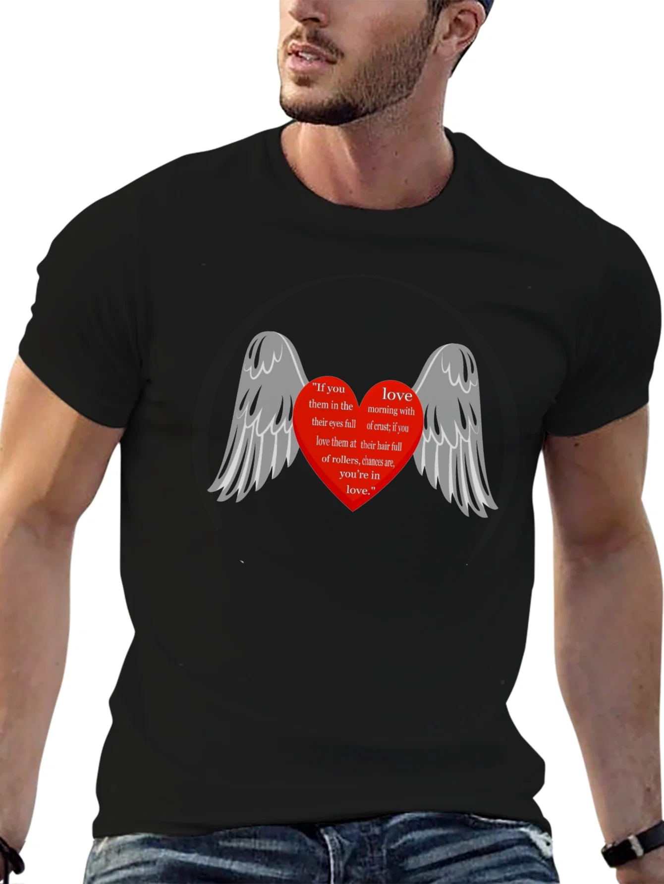 Rebbecca Love Quote Heart Wings Graphic T-Shirt