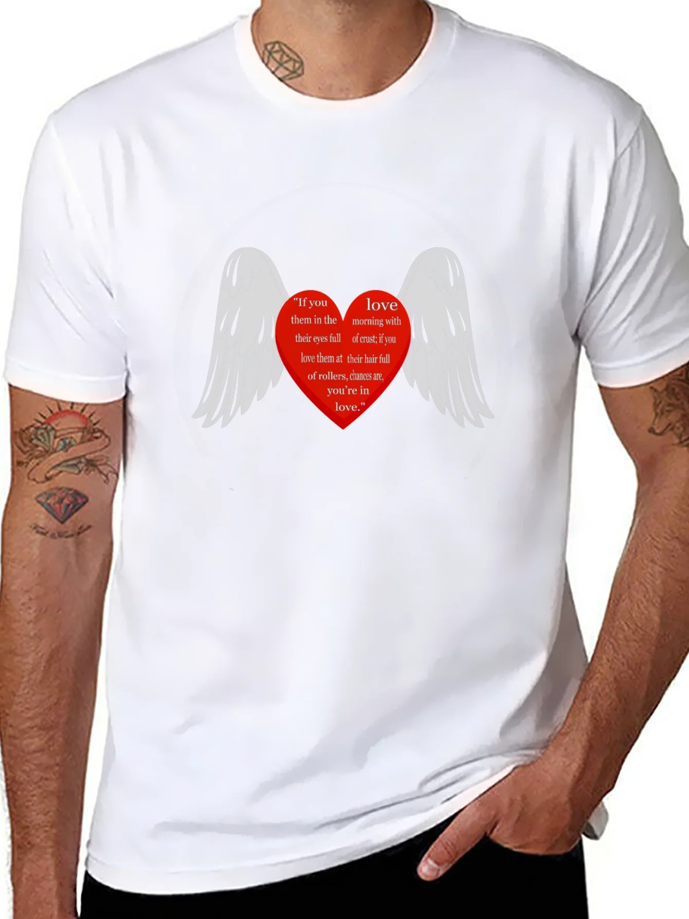 Rebbecca Love Quote Heart Wings Graphic T-Shirt
