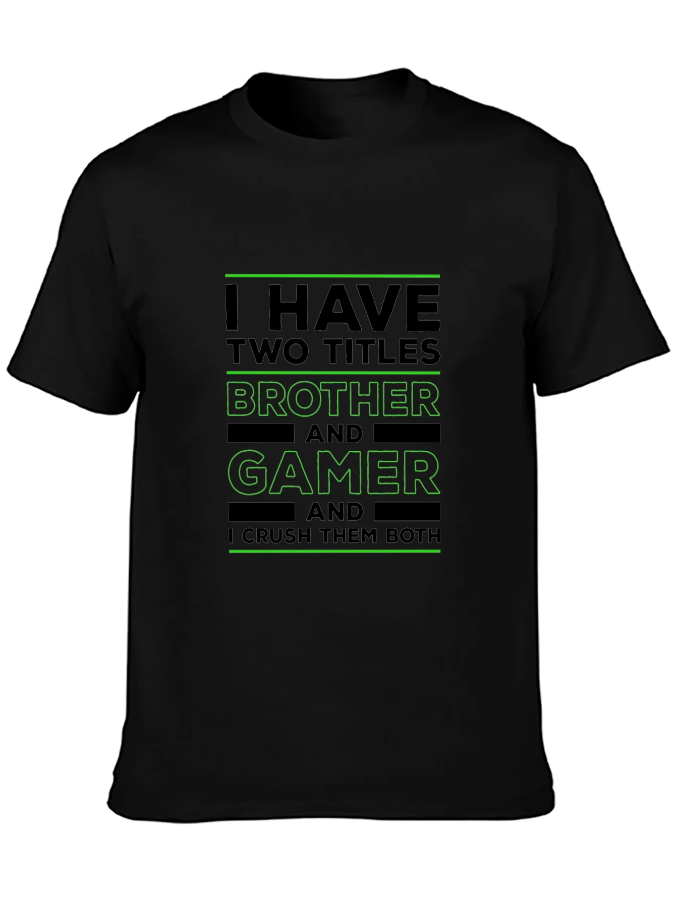 Camiseta Negra Brother and Gamer para Hombre