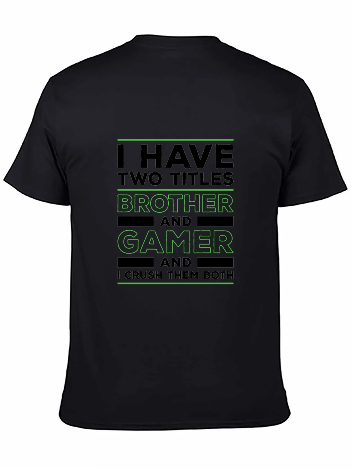 Camiseta Negra Brother and Gamer para Hombre