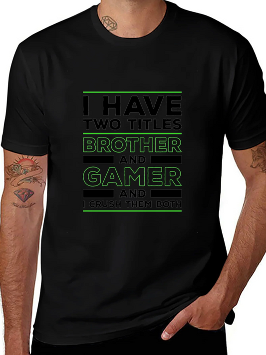 Camiseta Negra Brother and Gamer para Hombre