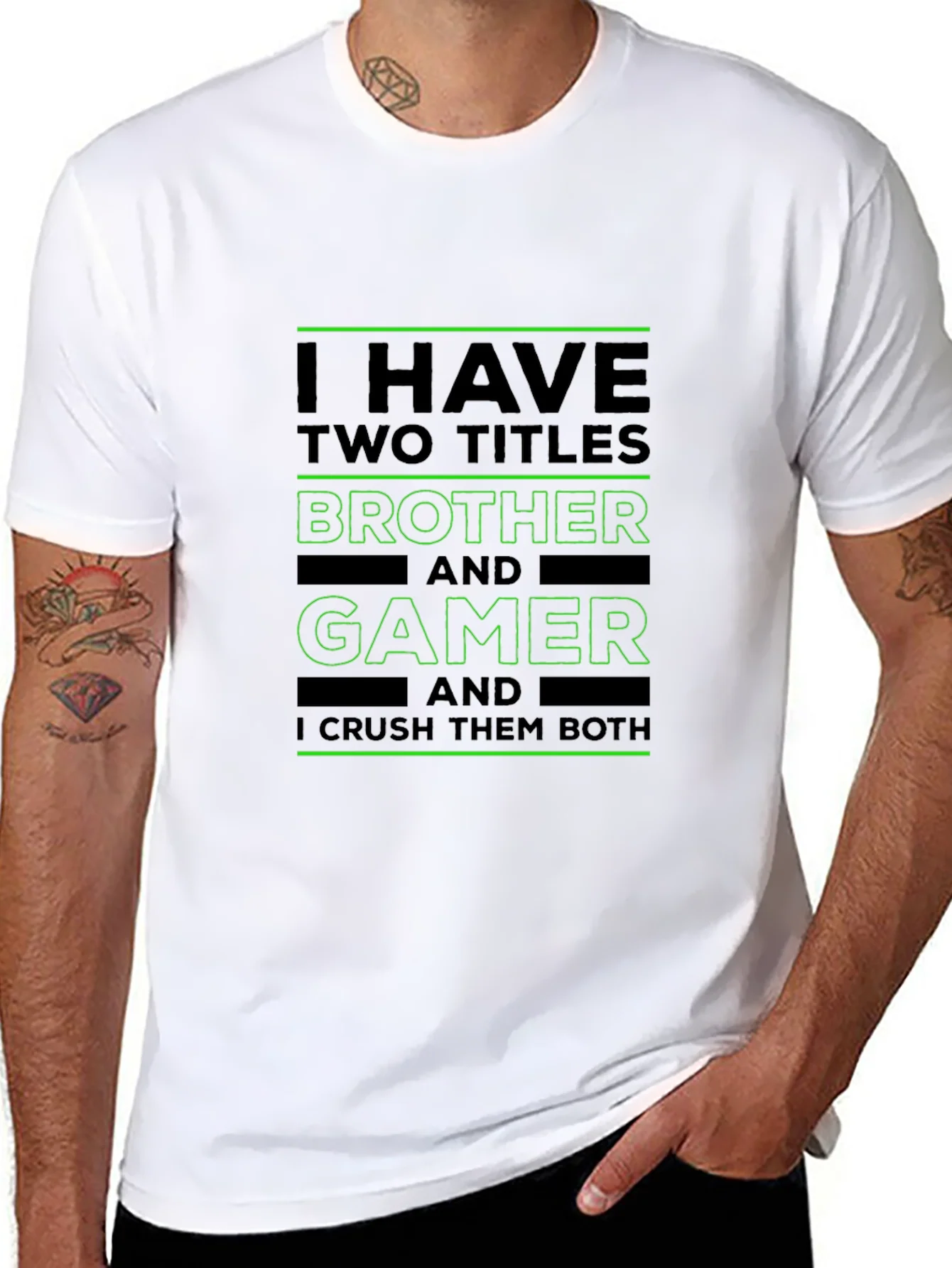 Camiseta Negra Brother and Gamer para Hombre