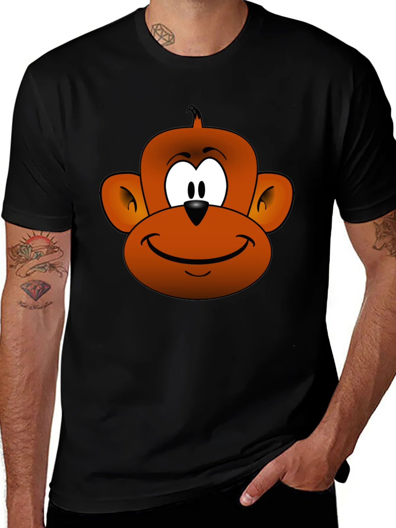 Rebbecca Cartoon Monkey Graphic Tee - Fun Novelty T-Shirt